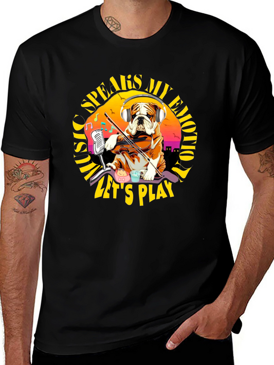 Music Speaks My Emotion Bulldog T-Shirt