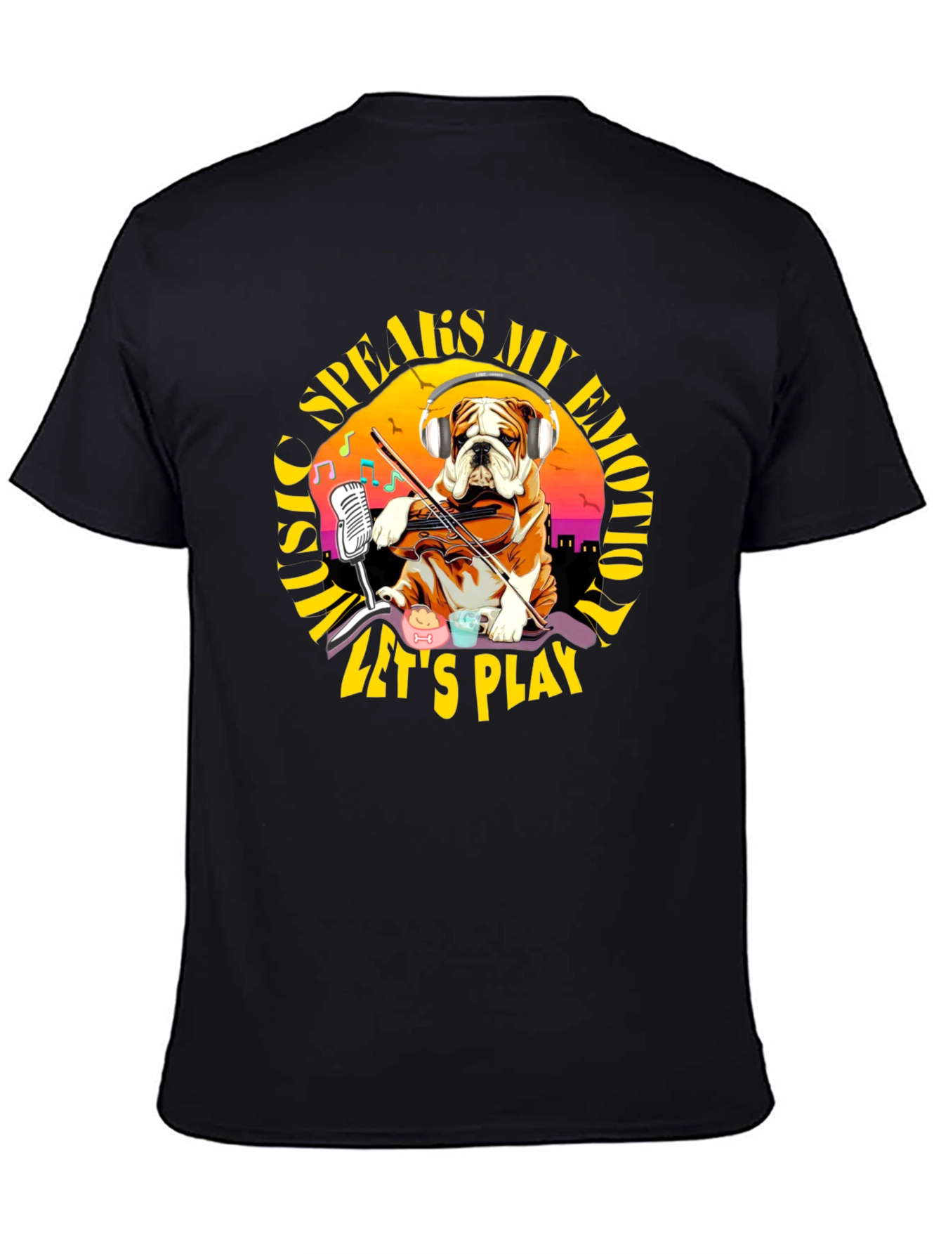 Music Speaks My Emotion Bulldog T-Shirt