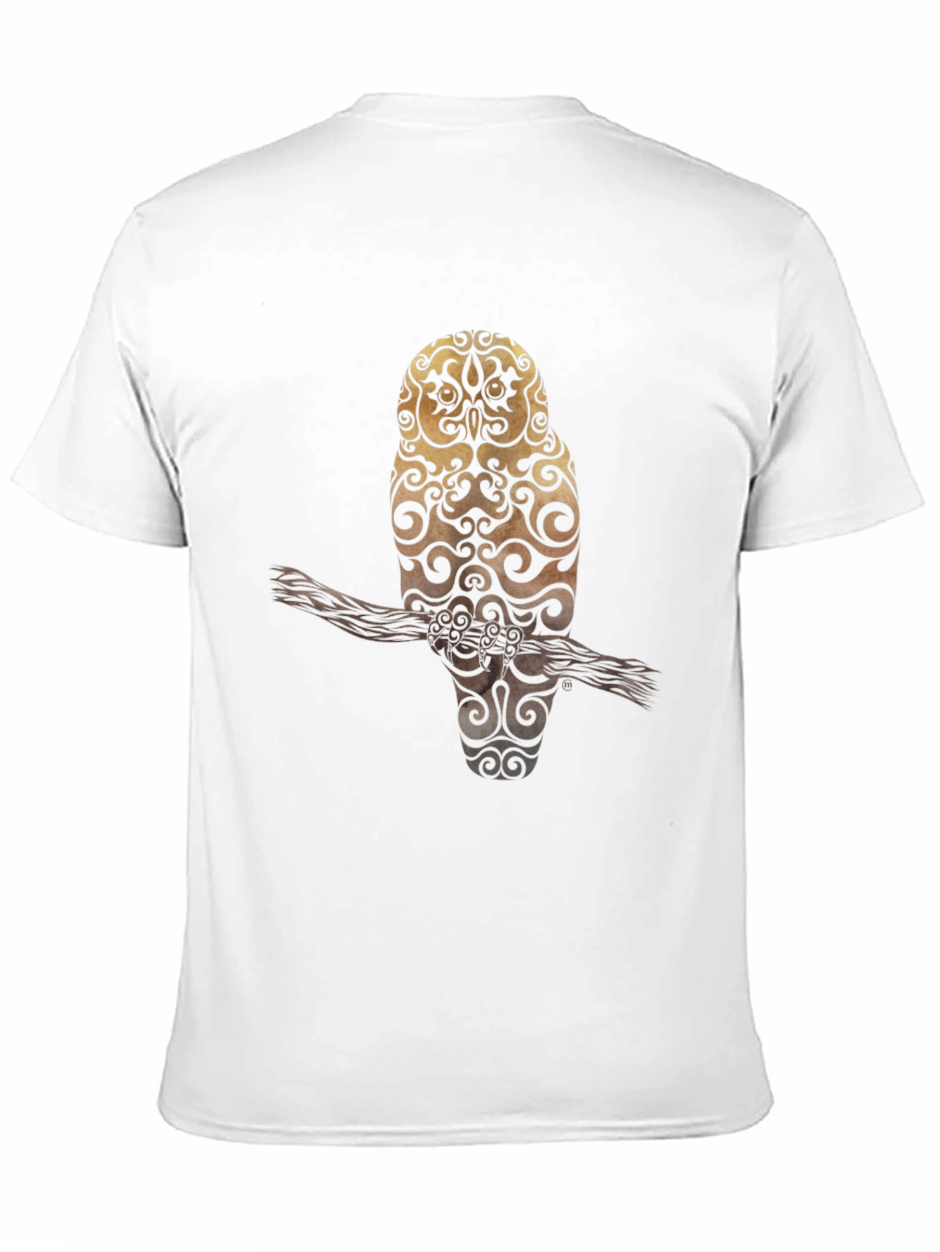 Owl Design Black T-Shirt