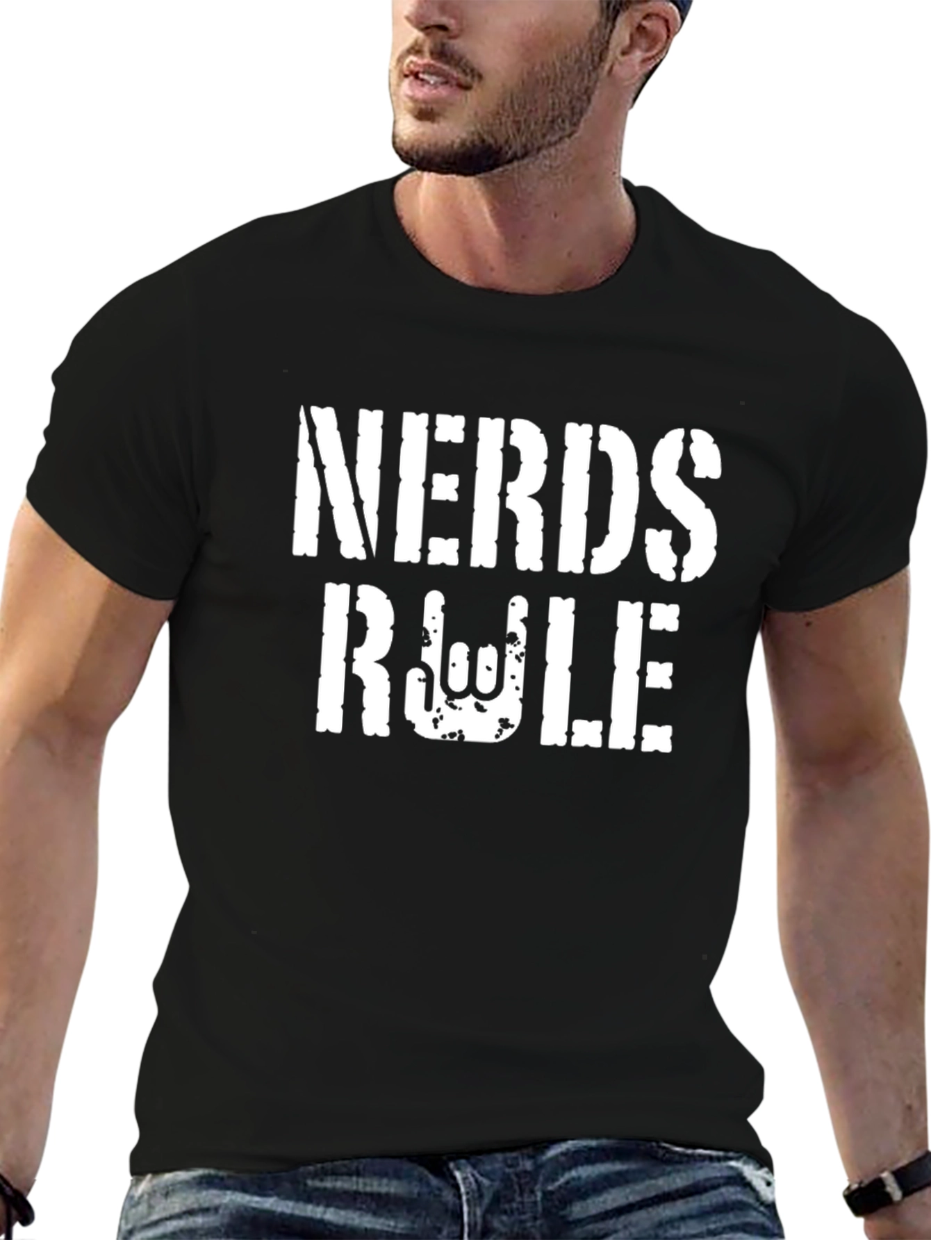 Nerds Rule Black Graphic Tee