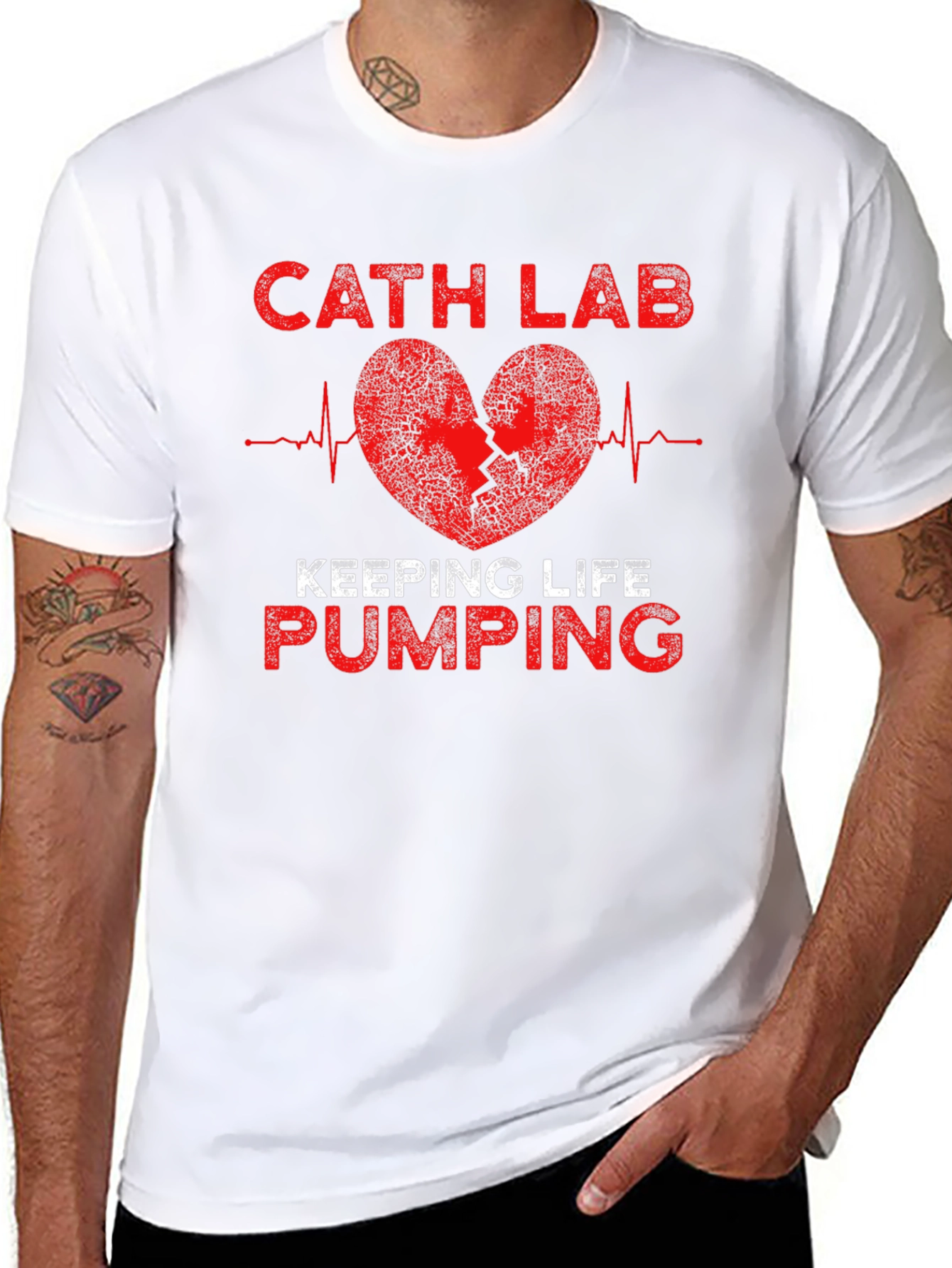 Cath Lab Heartbeat T-Shirt - Keeping Life Pumping
