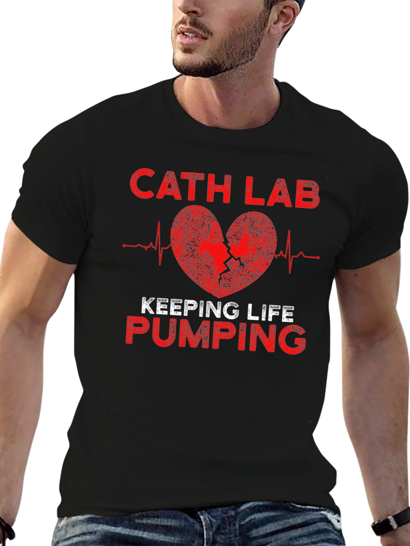 Cath Lab Heartbeat T-Shirt - Keeping Life Pumping