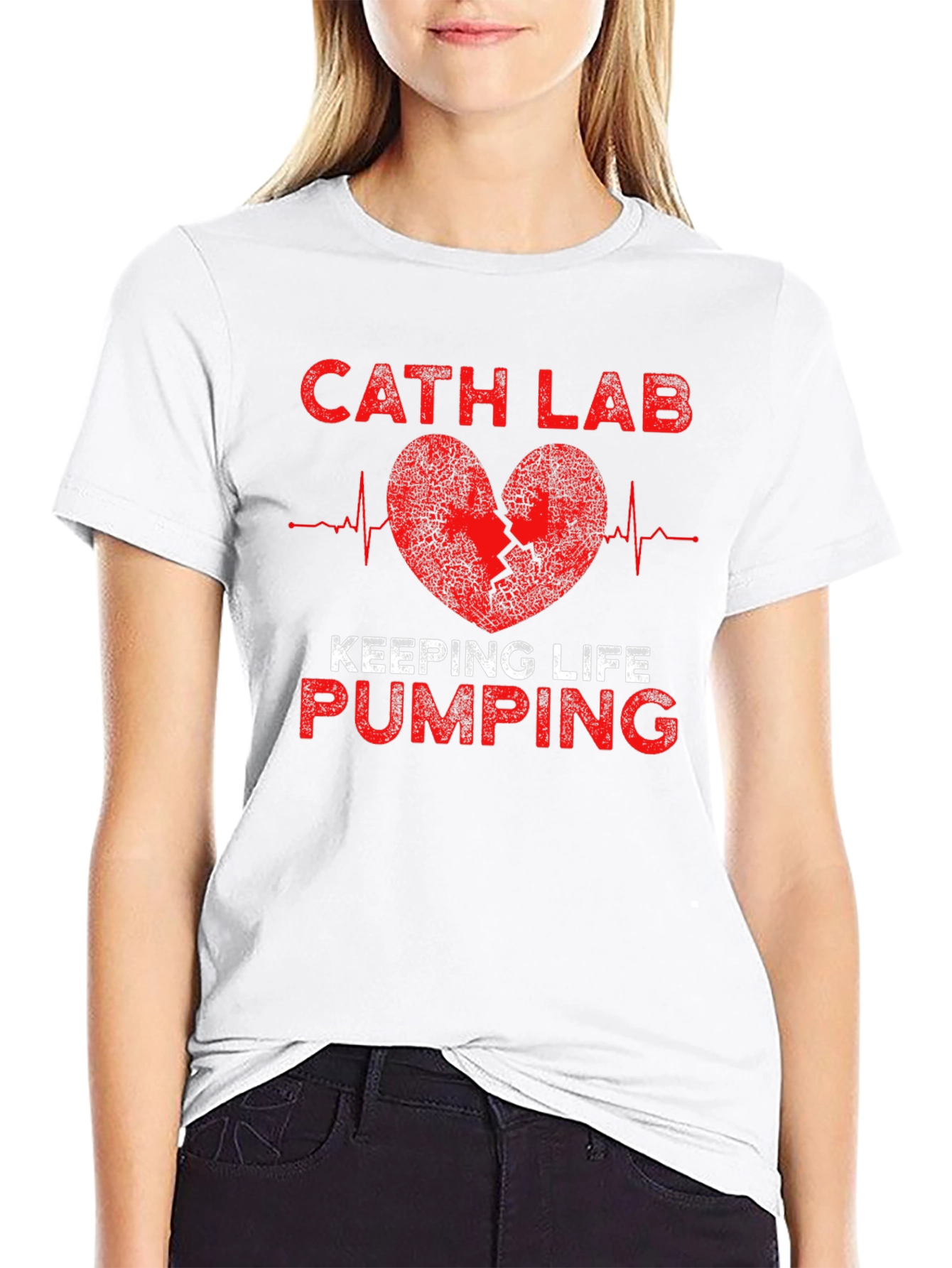 Cath Lab Heartbeat T-Shirt - Keeping Life Pumping