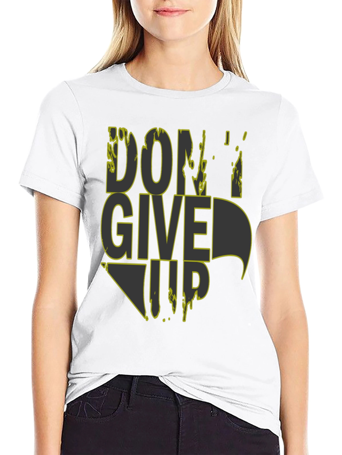 Dont Give Up Graphic Tee - Mens Black T-Shirt