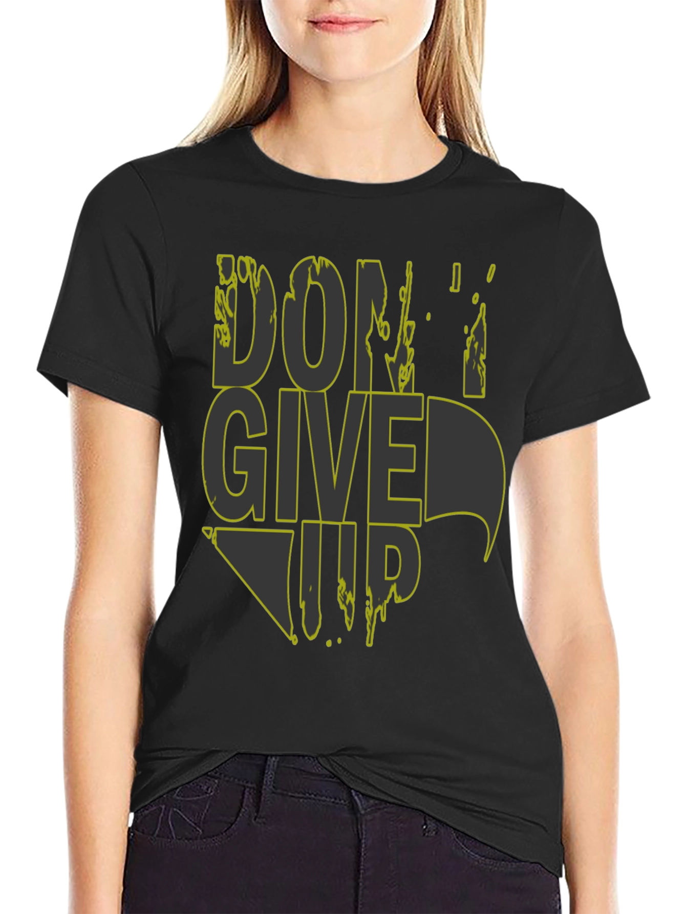 Dont Give Up Graphic Tee - Mens Black T-Shirt