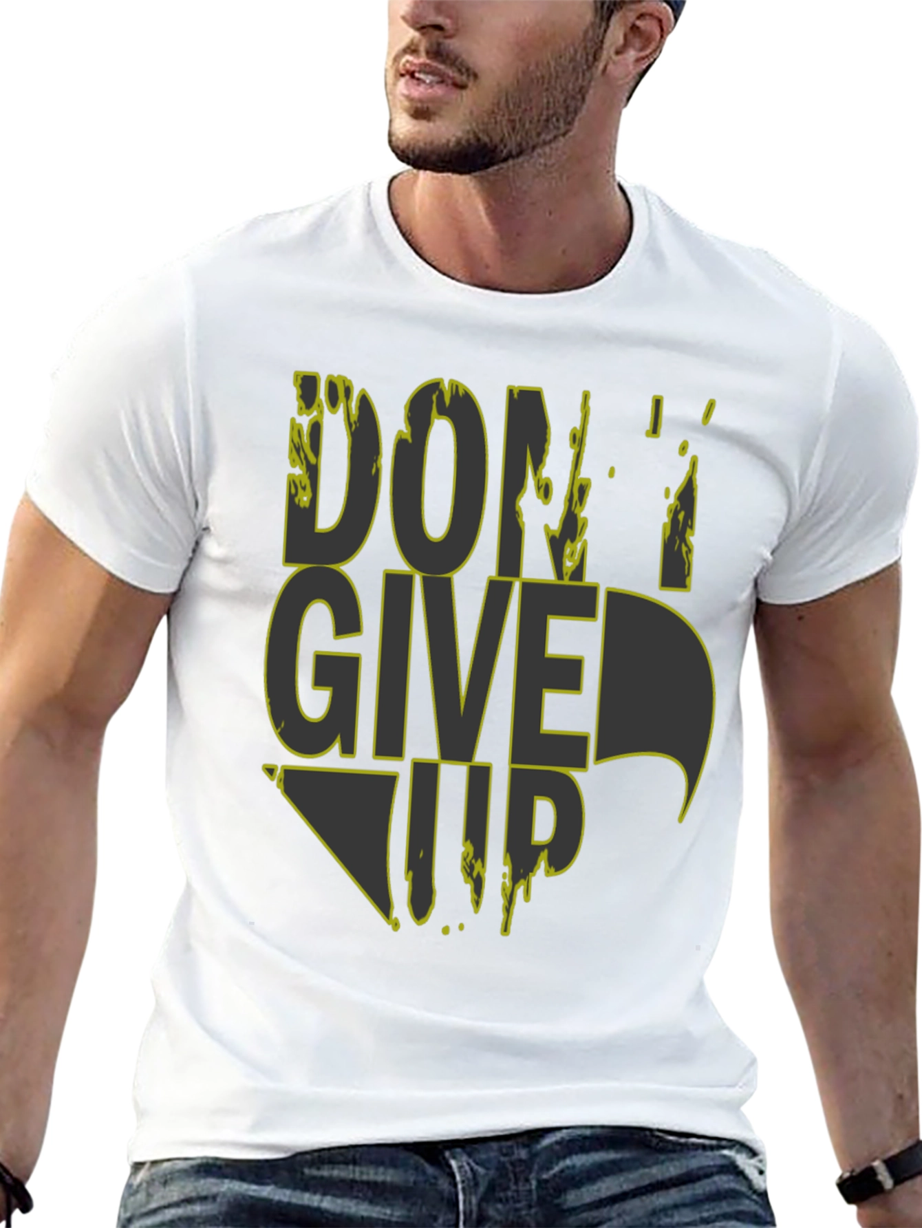 Dont Give Up Graphic Tee - Mens Black T-Shirt