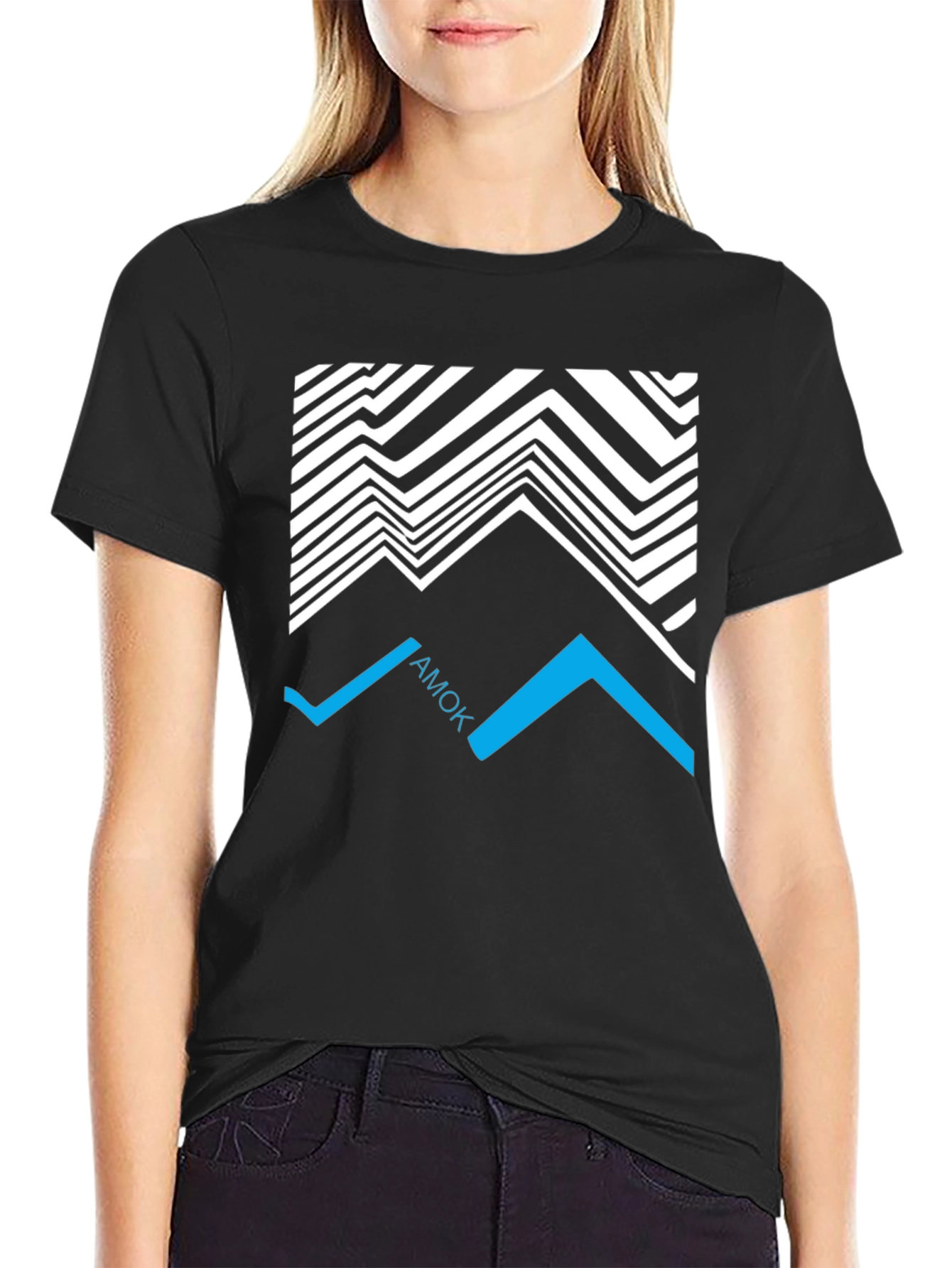 Geometric AMOK Graphic Tee - Black