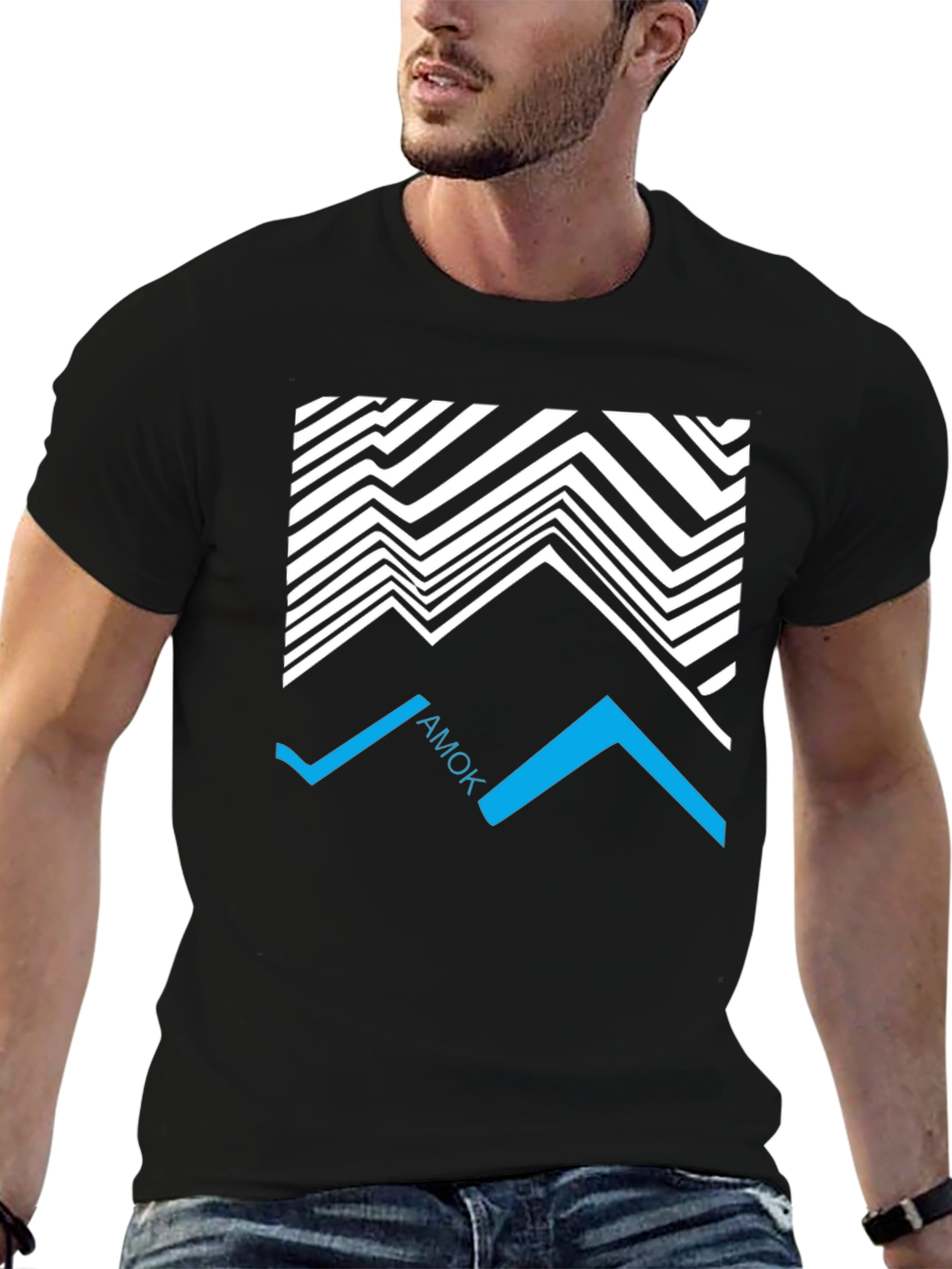 Geometric AMOK Graphic Tee - Black