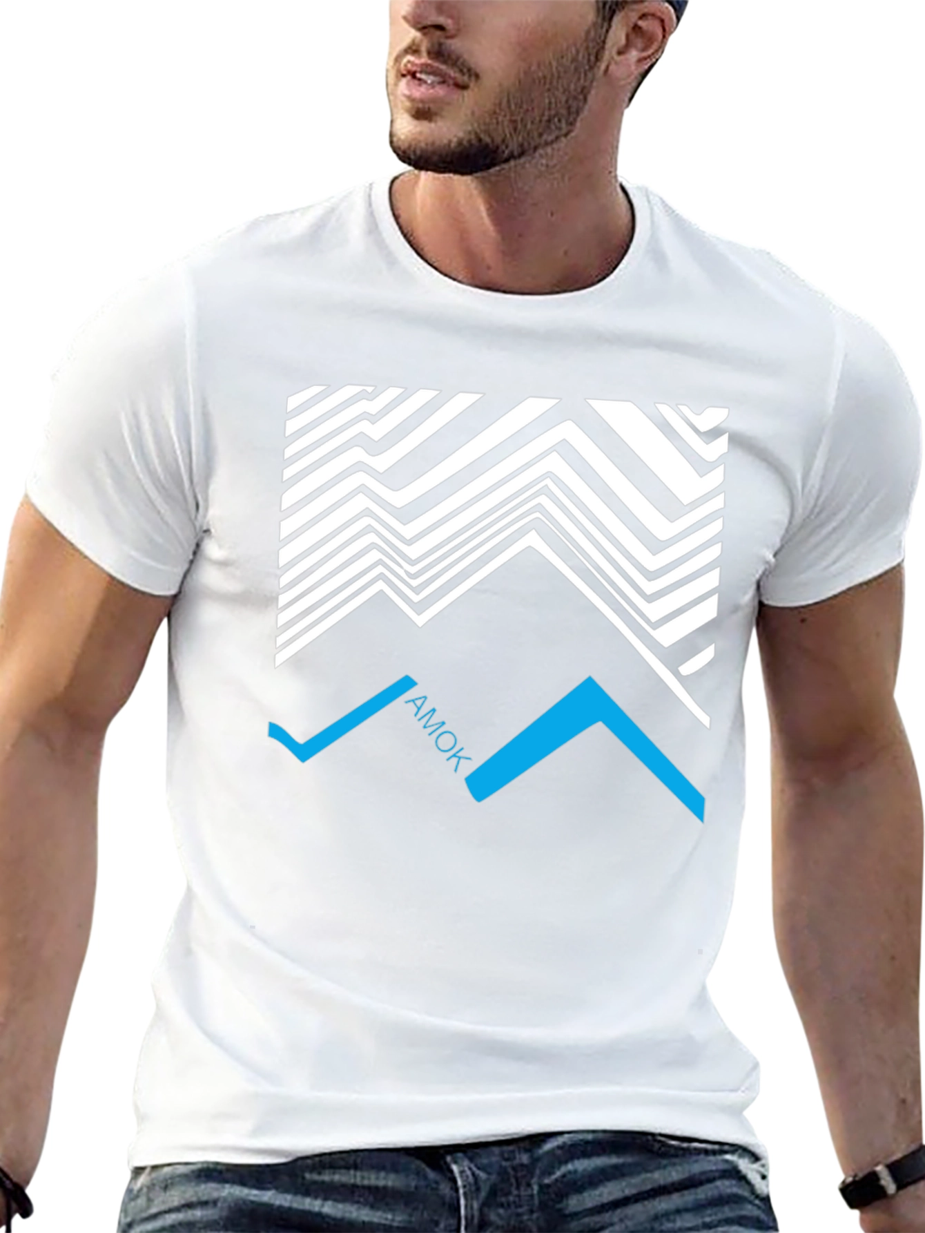 Geometric AMOK Graphic Tee - Black