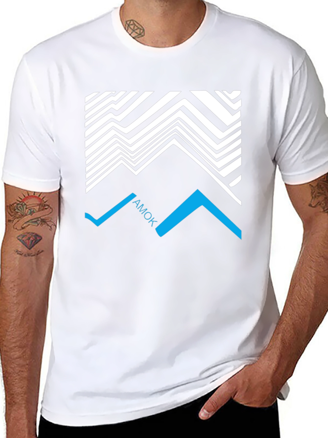 Geometric AMOK Graphic Tee - Black