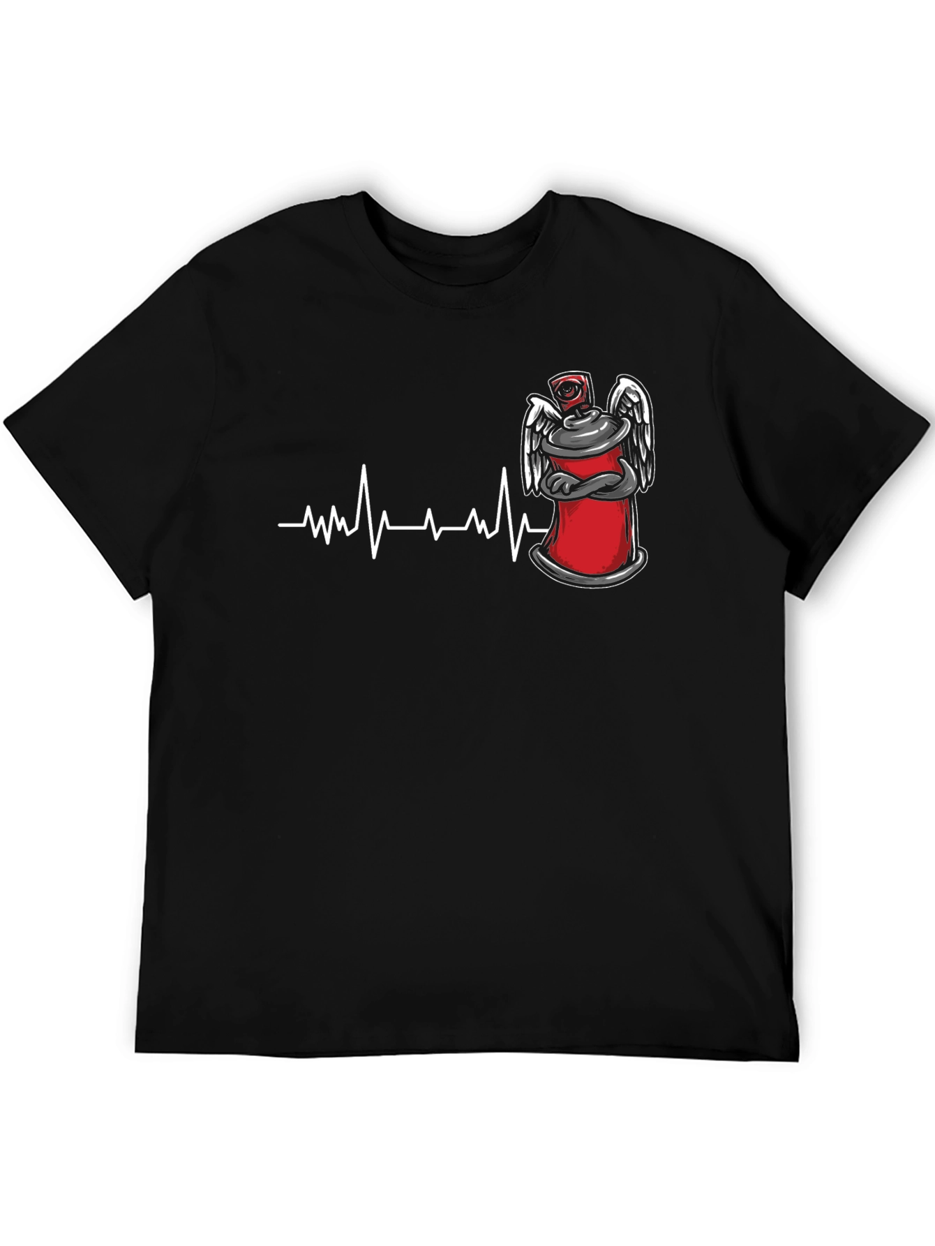Spray Can Heartbeat Graphic Tee - Street Art Style