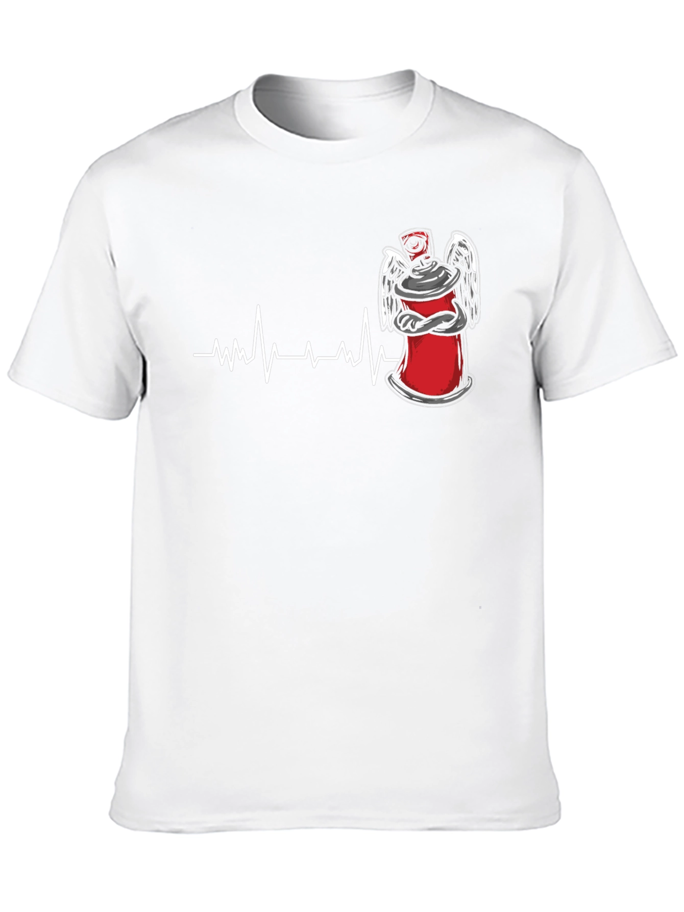 Spray Can Heartbeat Graphic Tee - Street Art Style