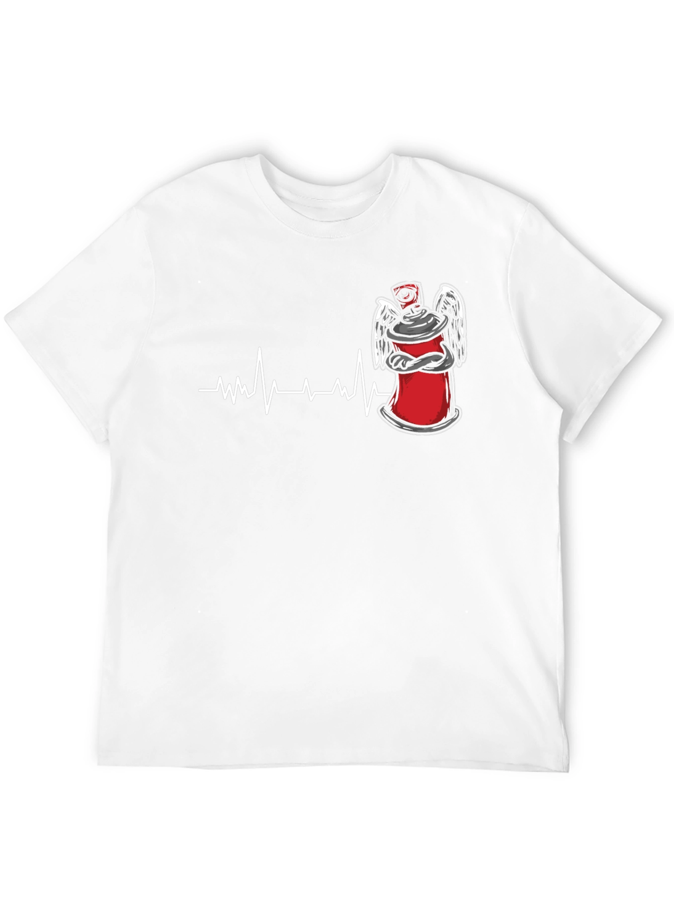 Spray Can Heartbeat Graphic Tee - Street Art Style