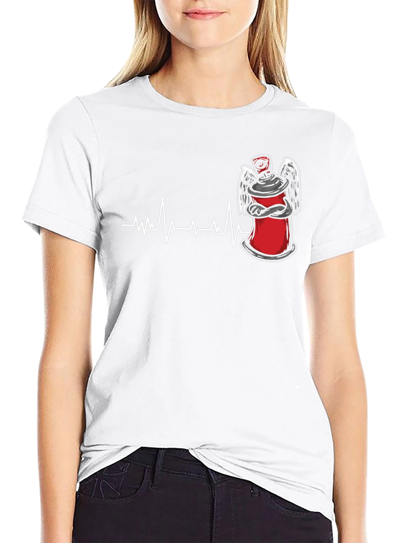 Spray Can Heartbeat Graphic Tee - Street Art Style