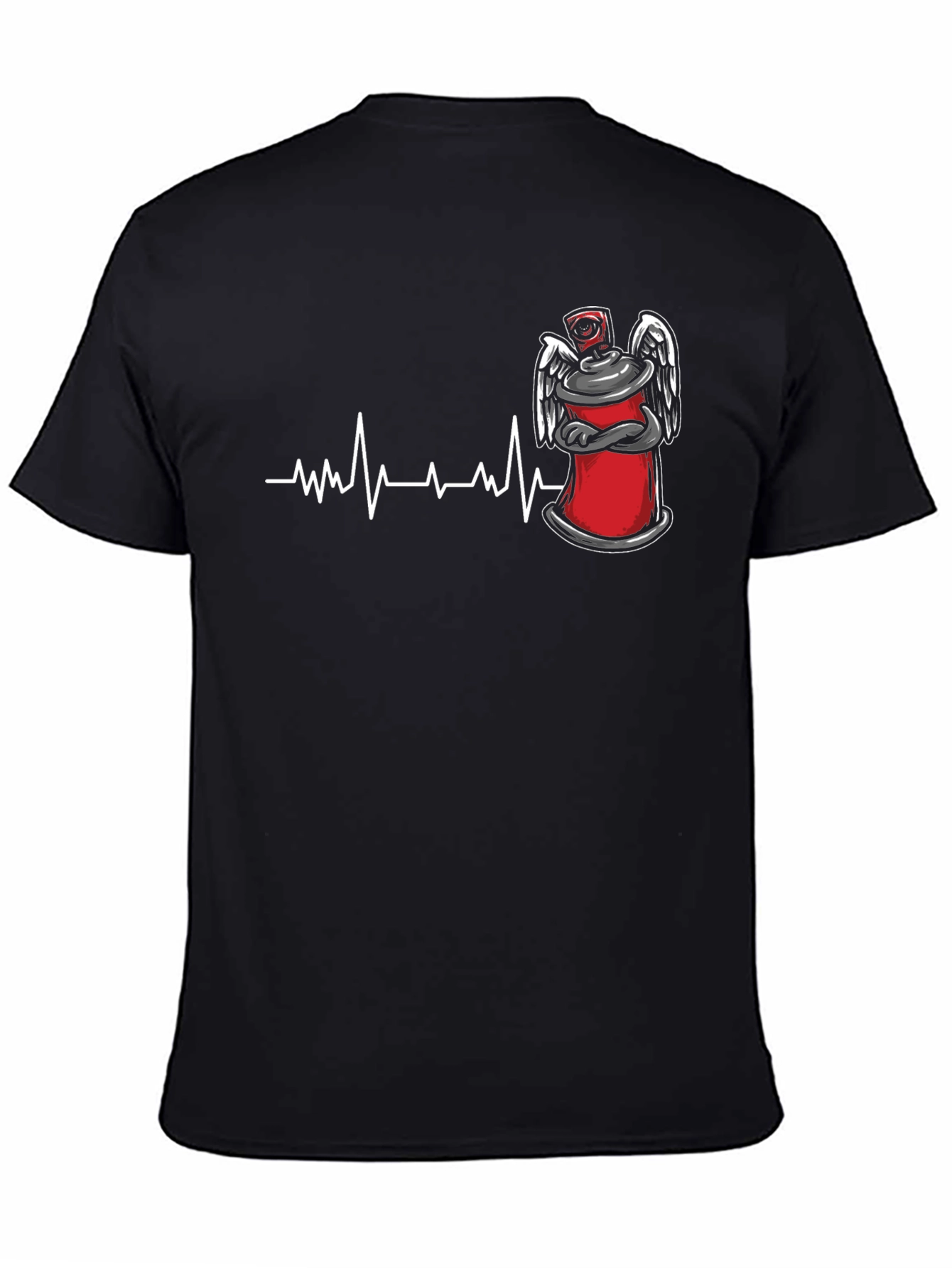 Spray Can Heartbeat Graphic Tee - Street Art Style