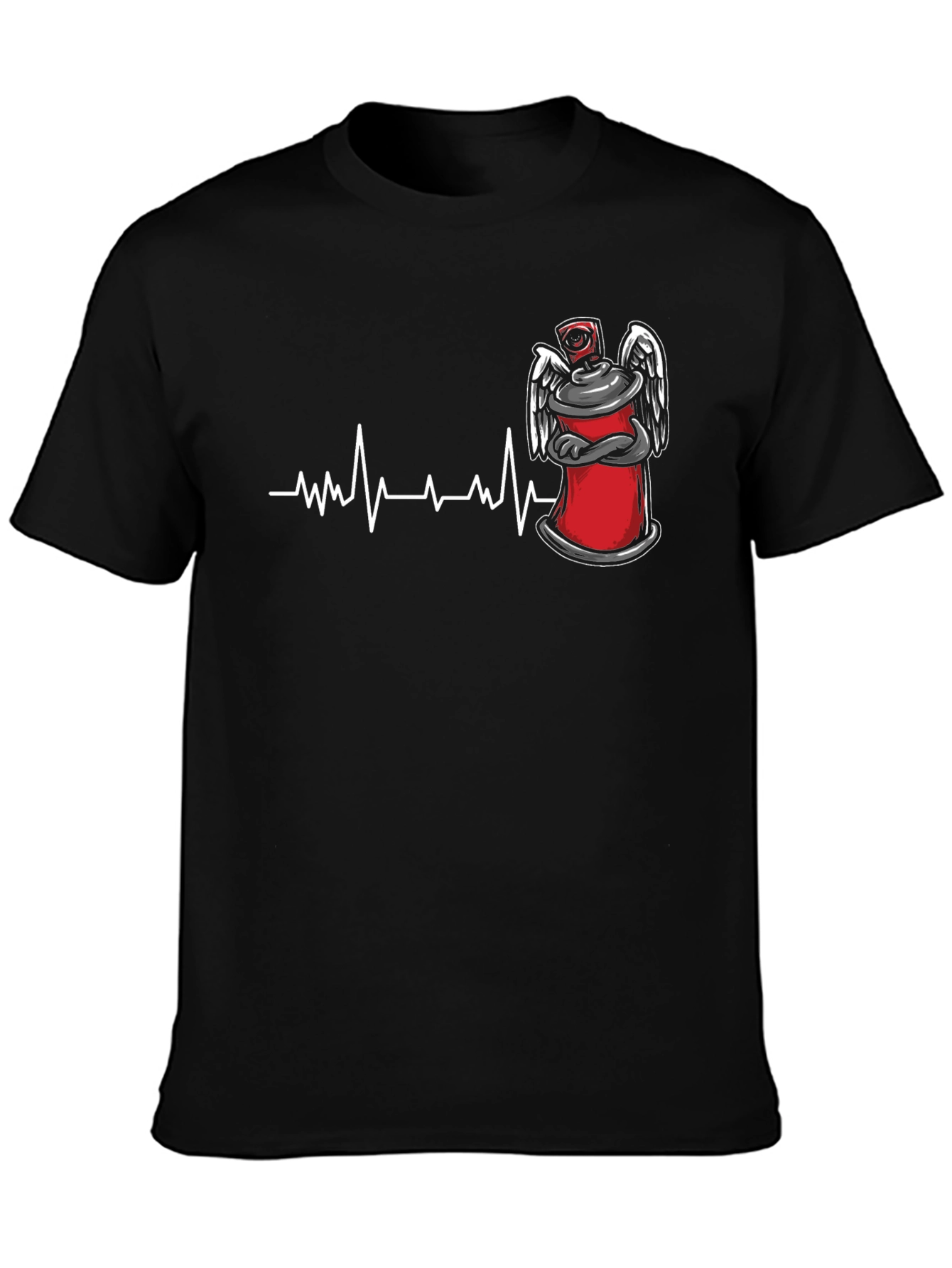 Spray Can Heartbeat Graphic Tee - Street Art Style