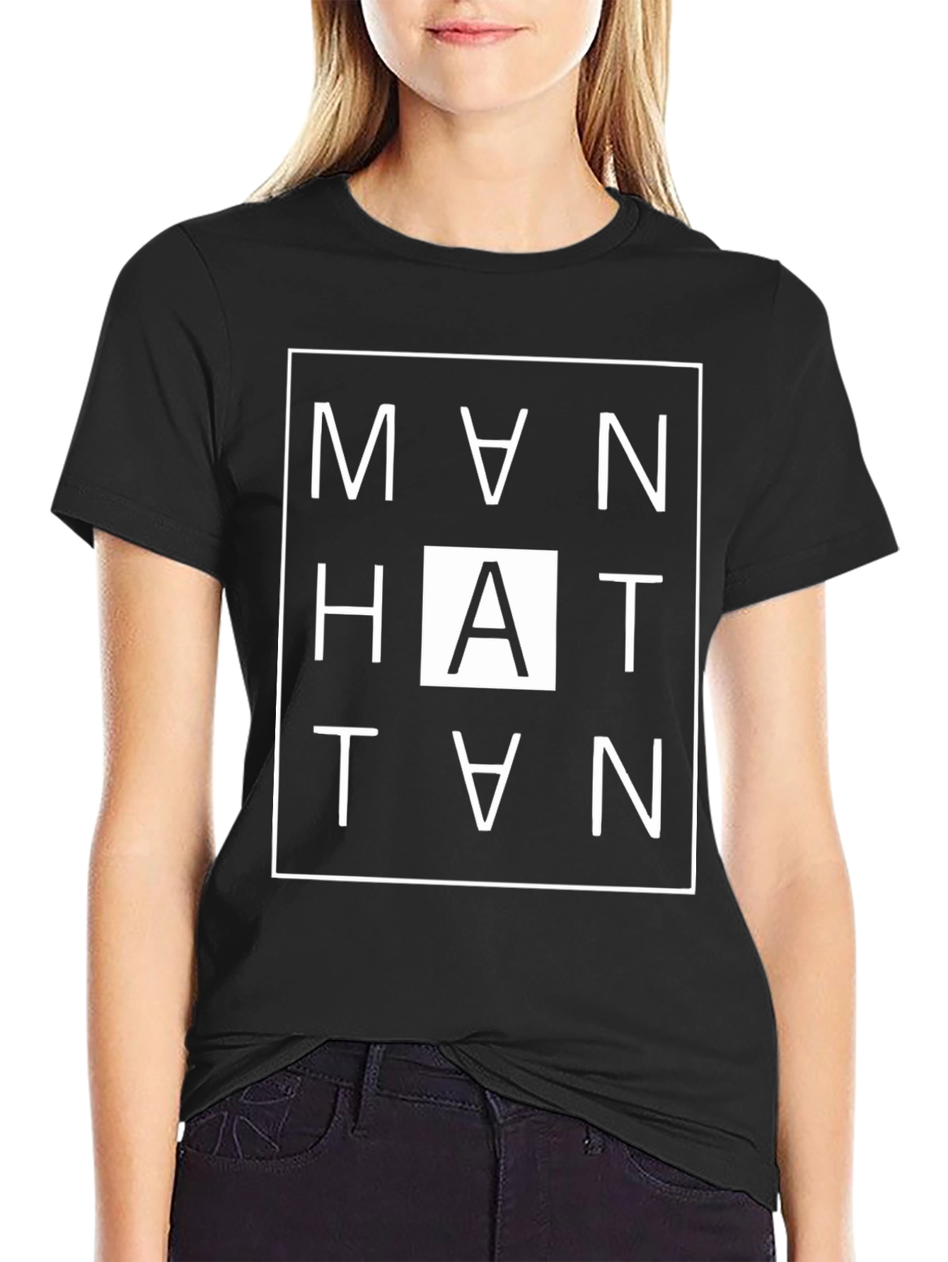 Manhattan Graphic Tee - Modern Black T-Shirt
