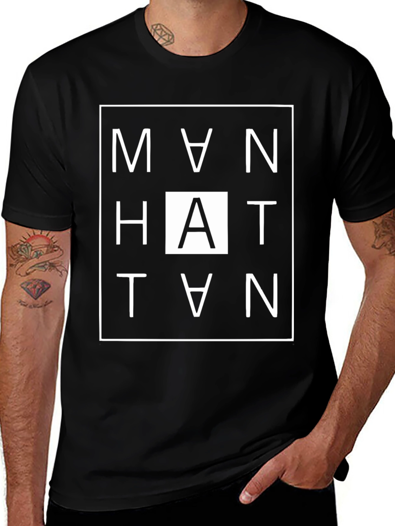 Manhattan Graphic Tee - Modern Black T-Shirt