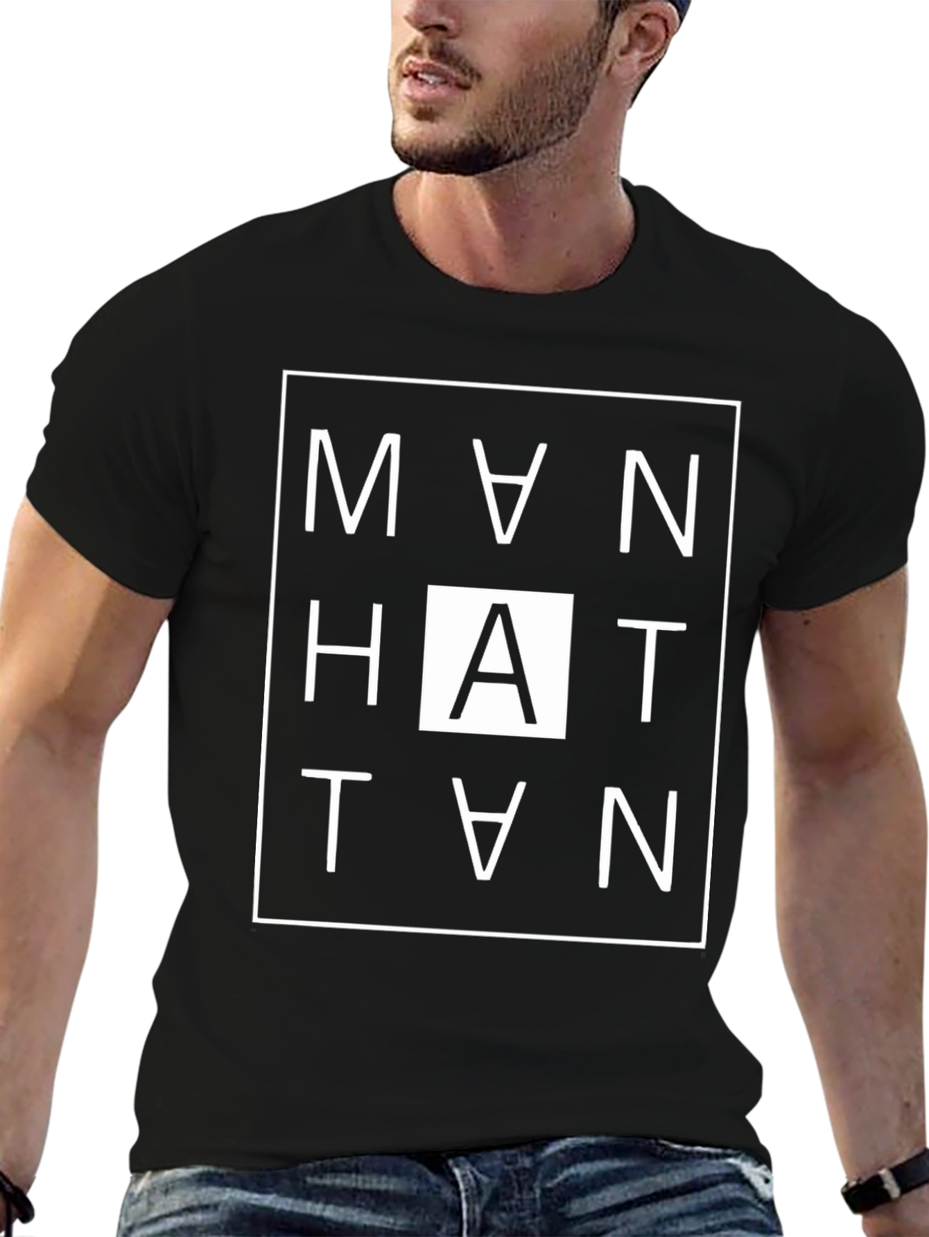 Manhattan Graphic Tee - Modern Black T-Shirt