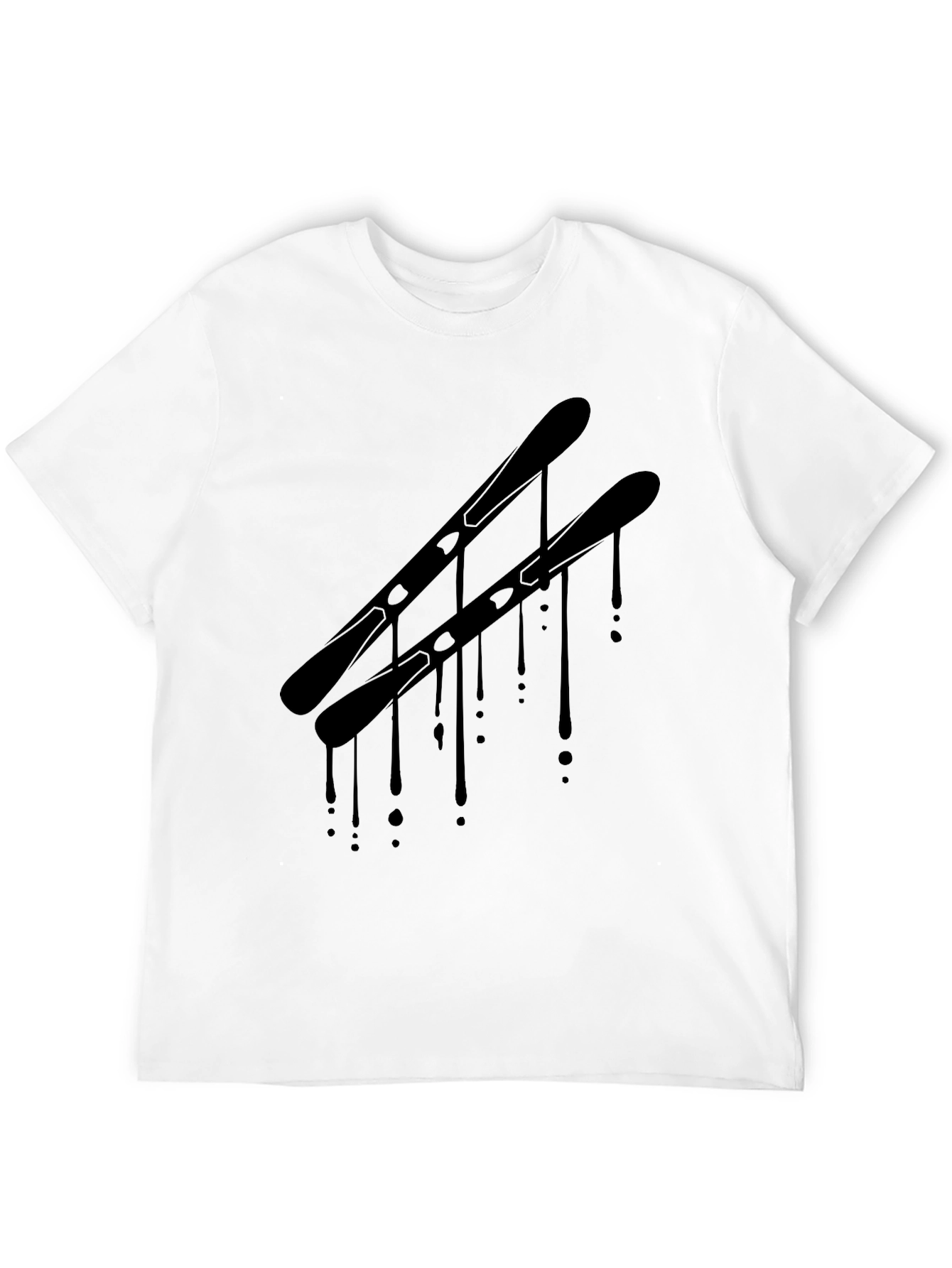 Mens Black Graphic Tee - Ski Drip Design