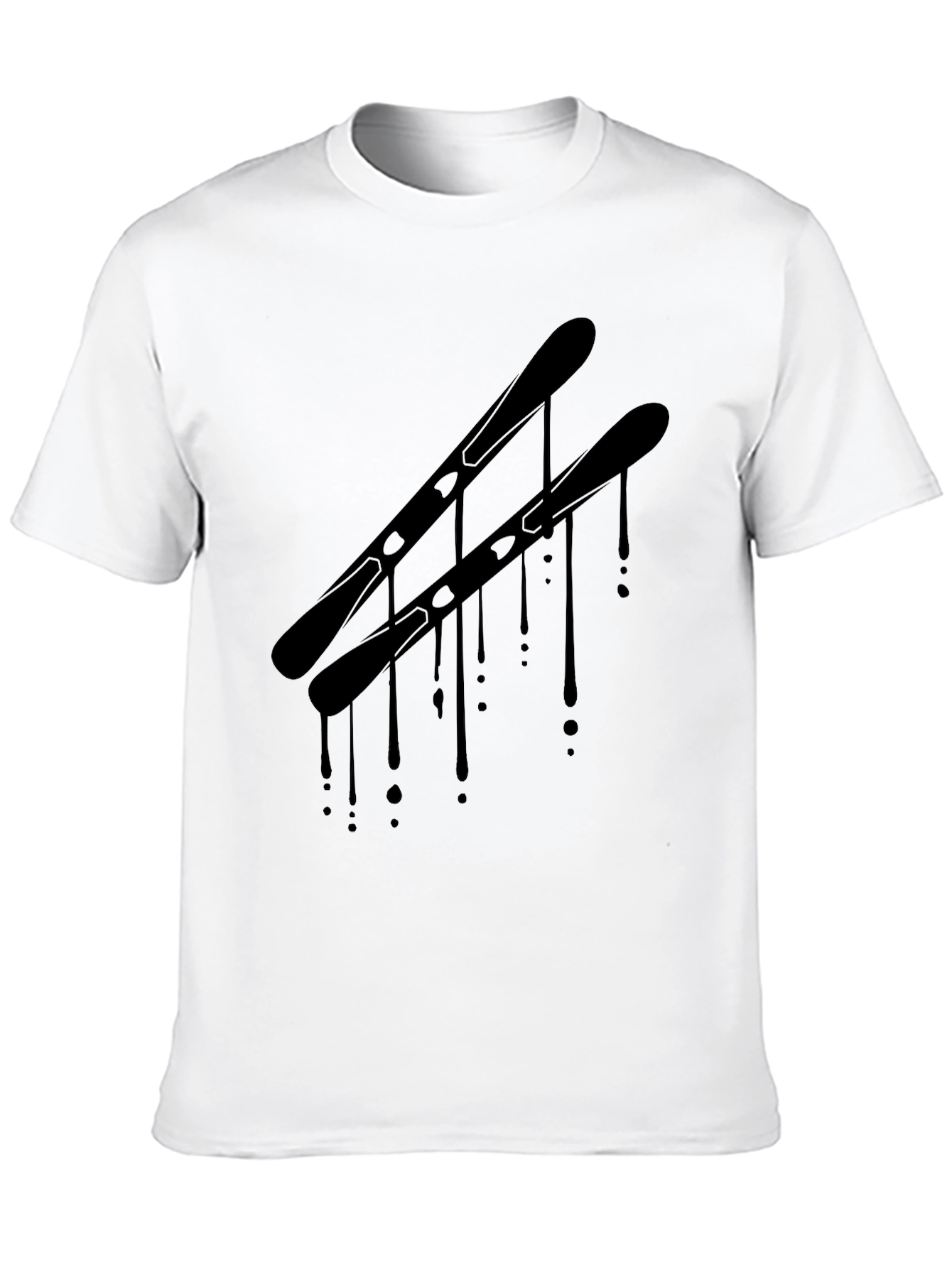 Mens Black Graphic Tee - Ski Drip Design