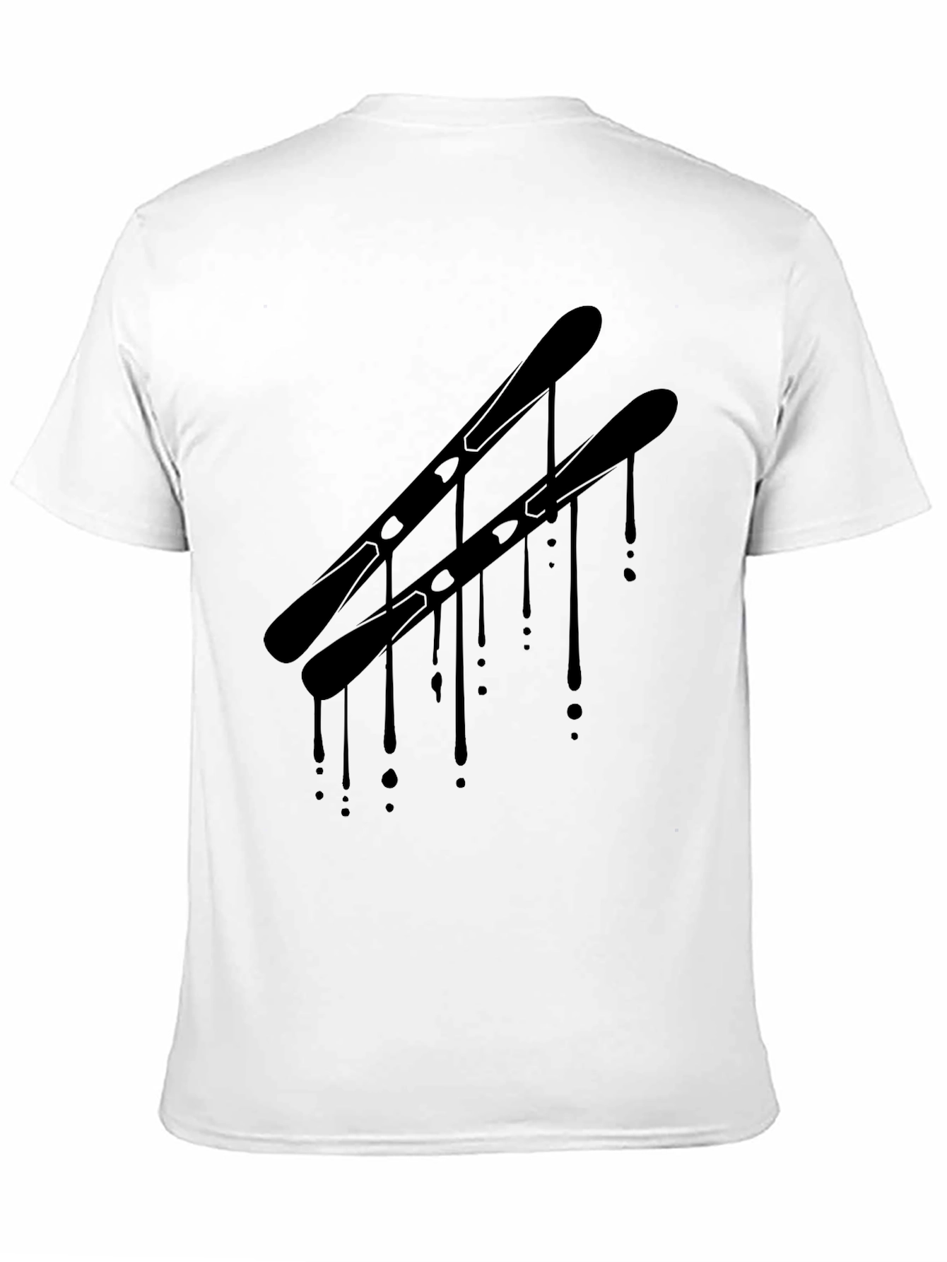 Mens Black Graphic Tee - Ski Drip Design