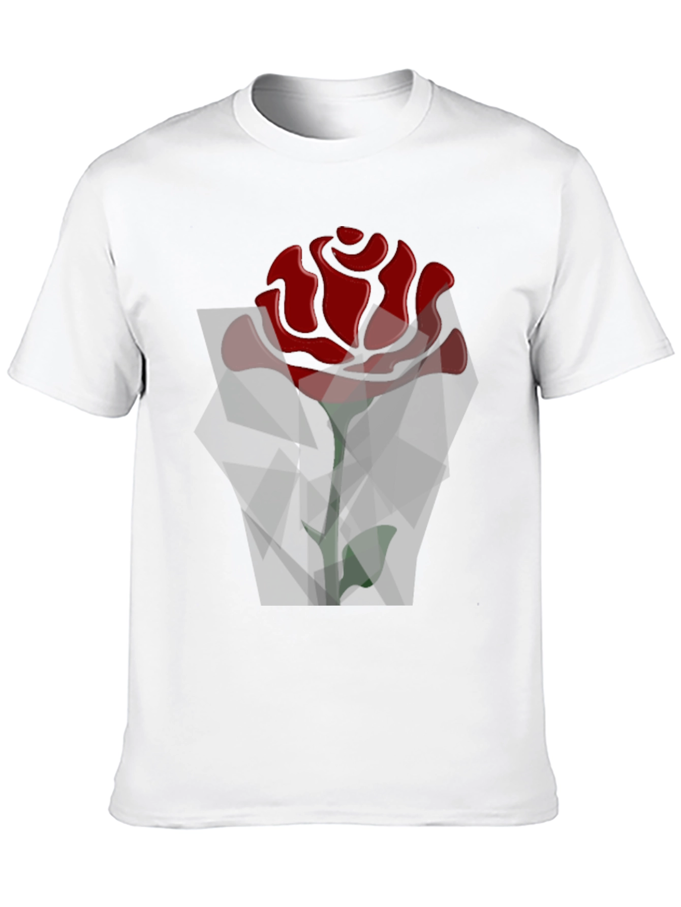 Geometric Rose Graphic Black T-Shirt
