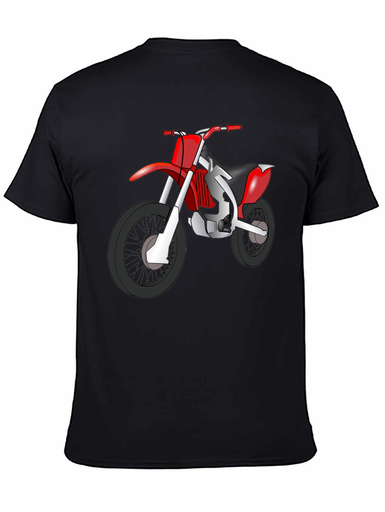 Dirt Bike Graphic Tee - Black Cotton T-Shirt