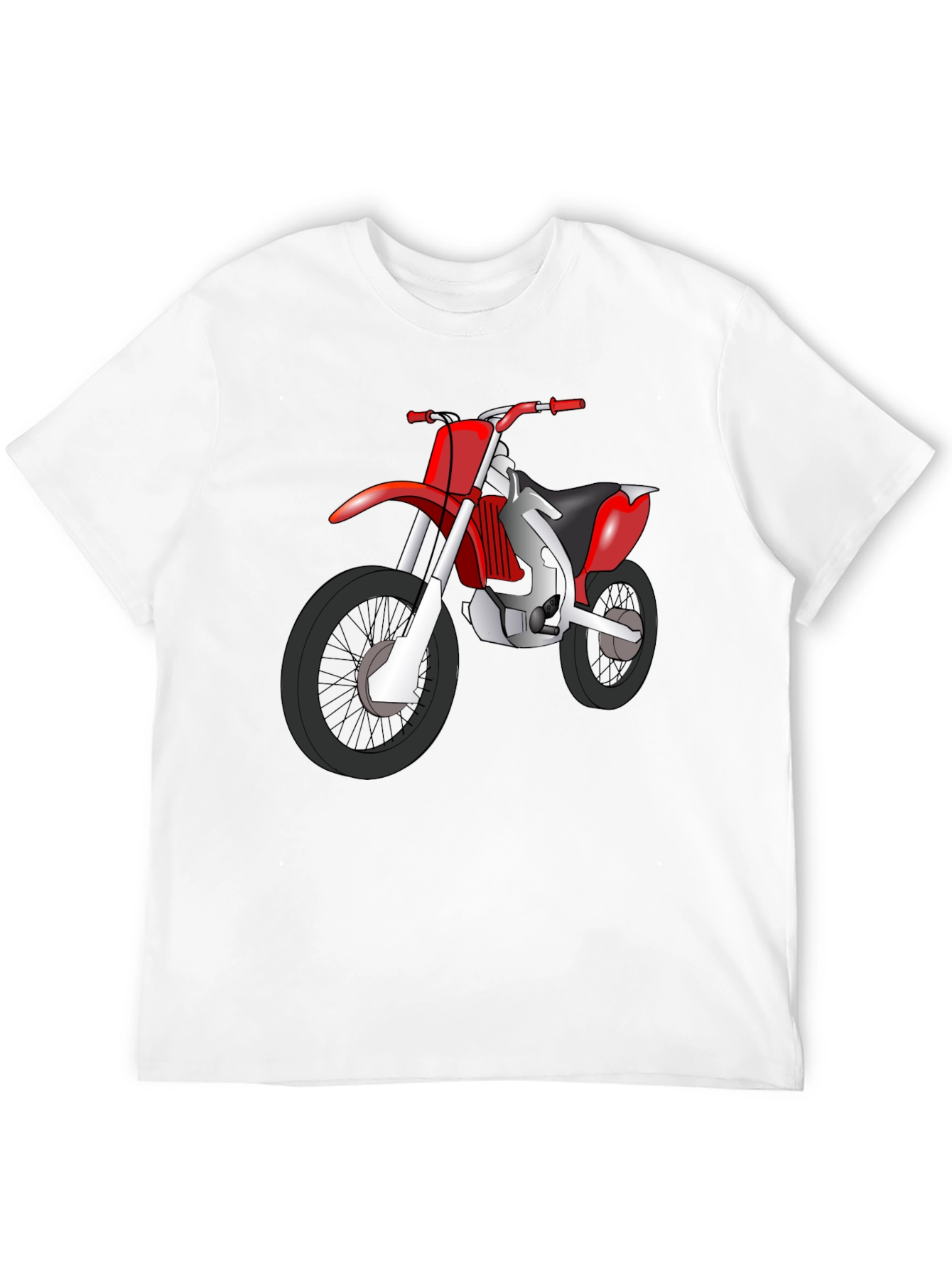 Dirt Bike Graphic Tee - Black Cotton T-Shirt