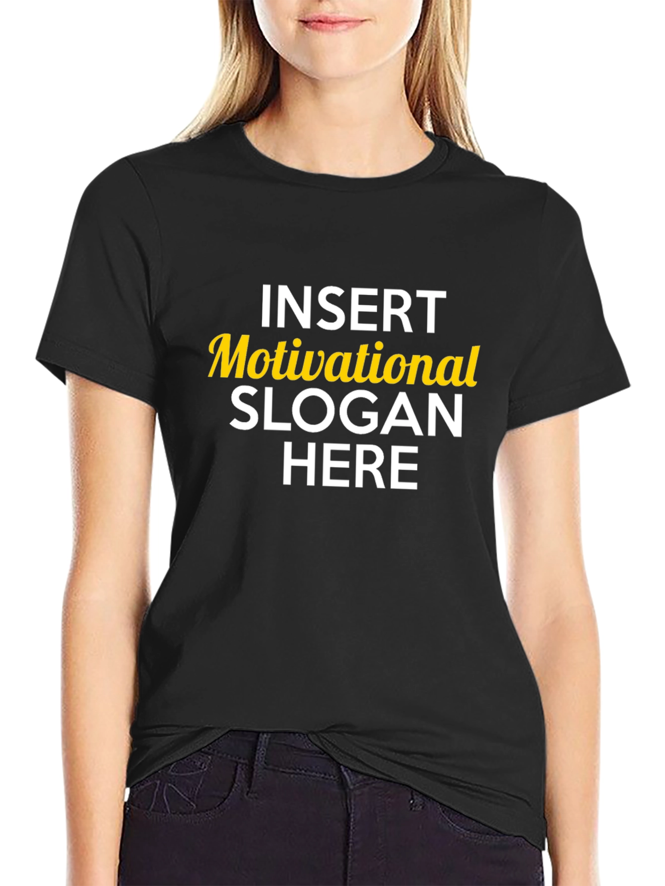 Motivational Slogan Graphic Tee - Black Cotton
