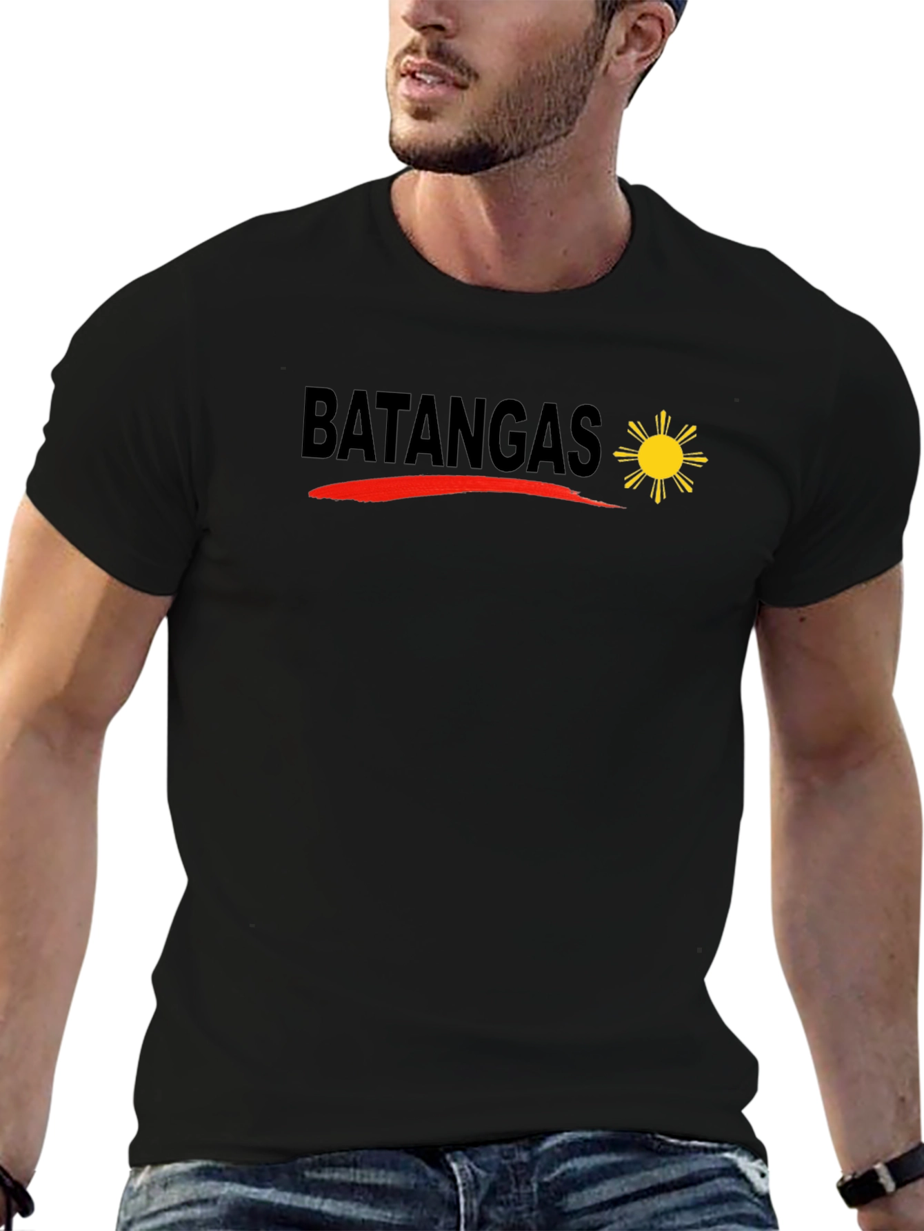 Batangas T-Shirt - Philippines Sun Design Black Tee