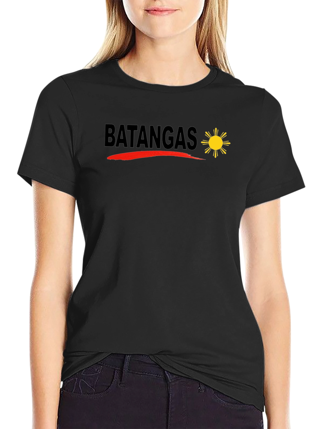 Batangas T-Shirt - Philippines Sun Design Black Tee