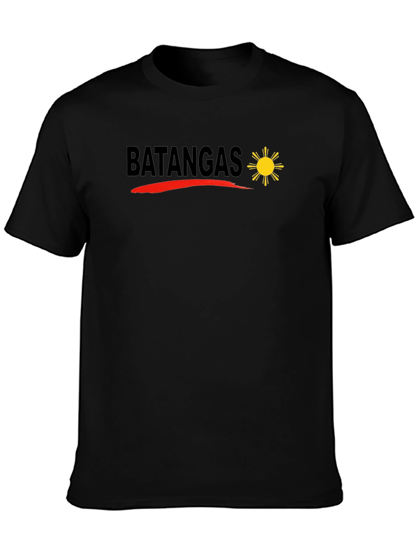 Batangas T-Shirt - Philippines Sun Design Black Tee