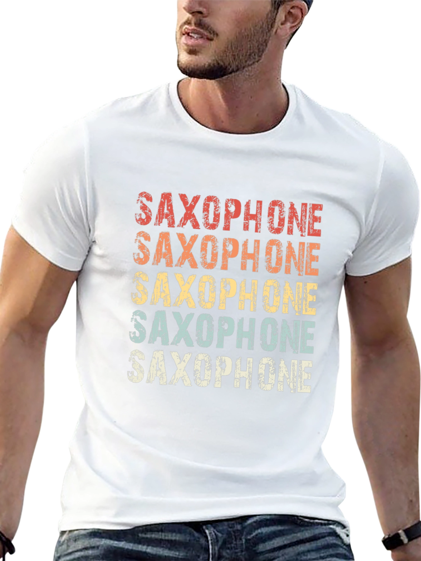 Retro Saxophone T-Shirt - Musical Instrument Tee