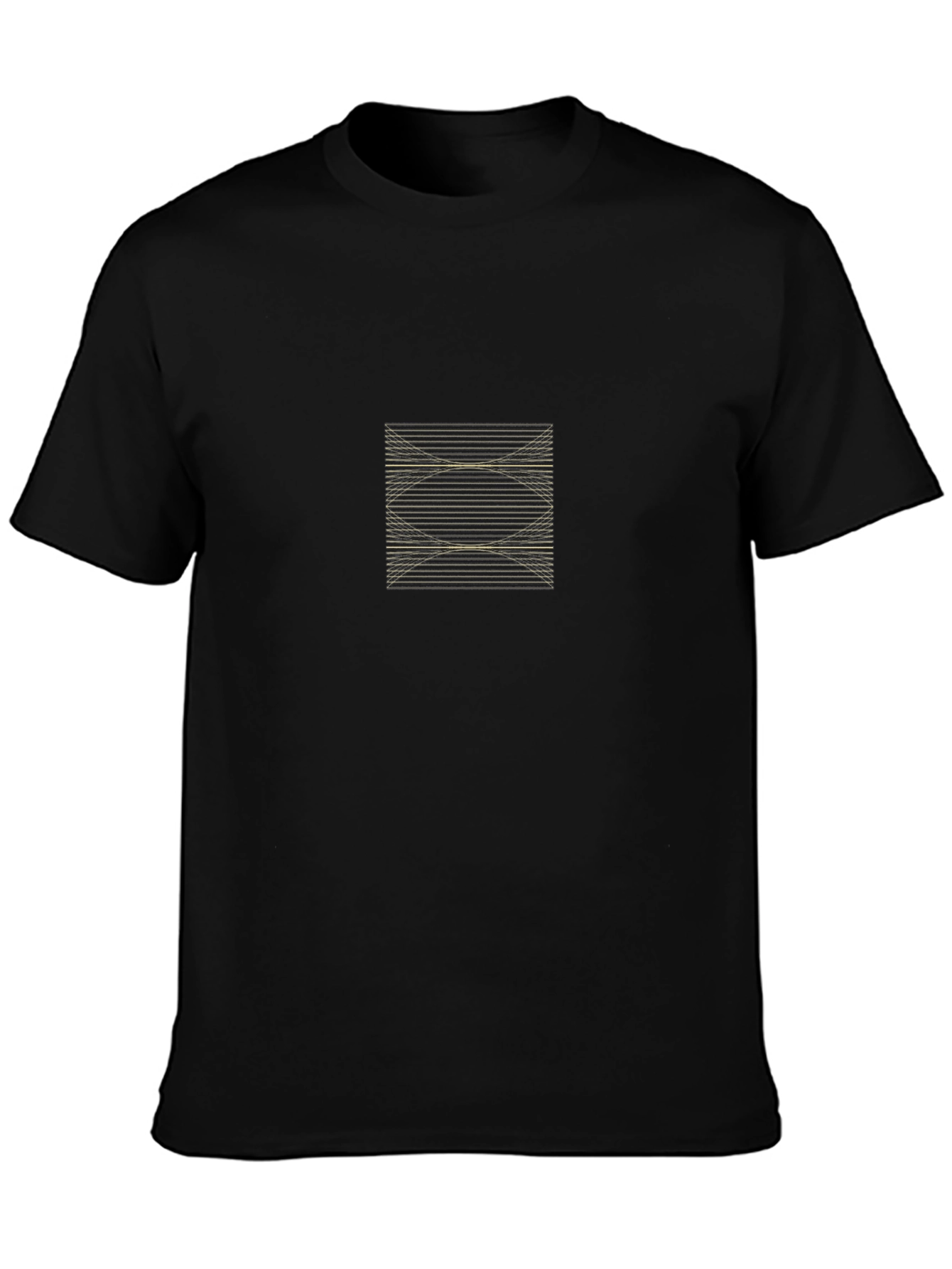 Modern Geometric Line Art Black T-Shirt