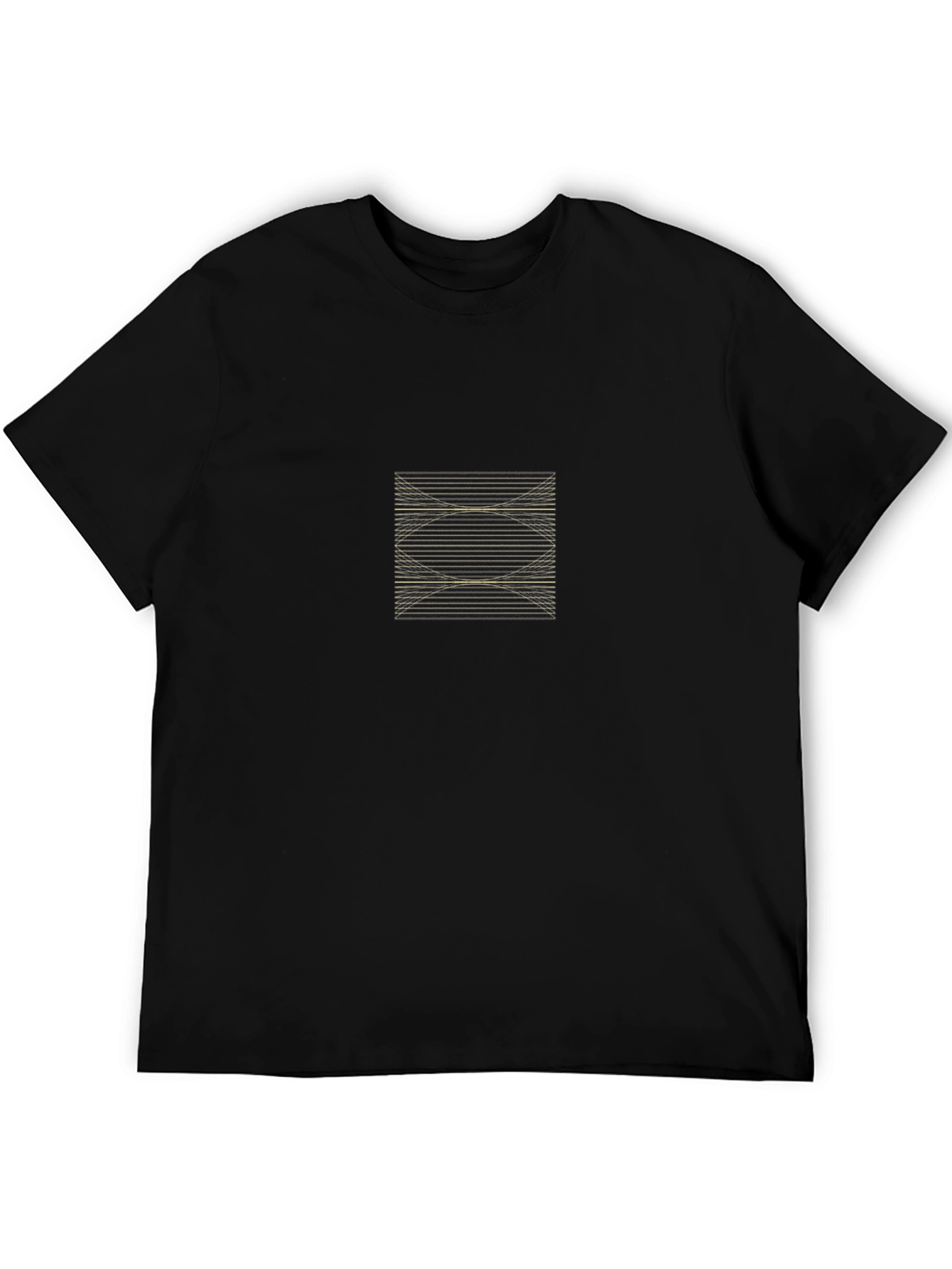 Modern Geometric Line Art Black T-Shirt