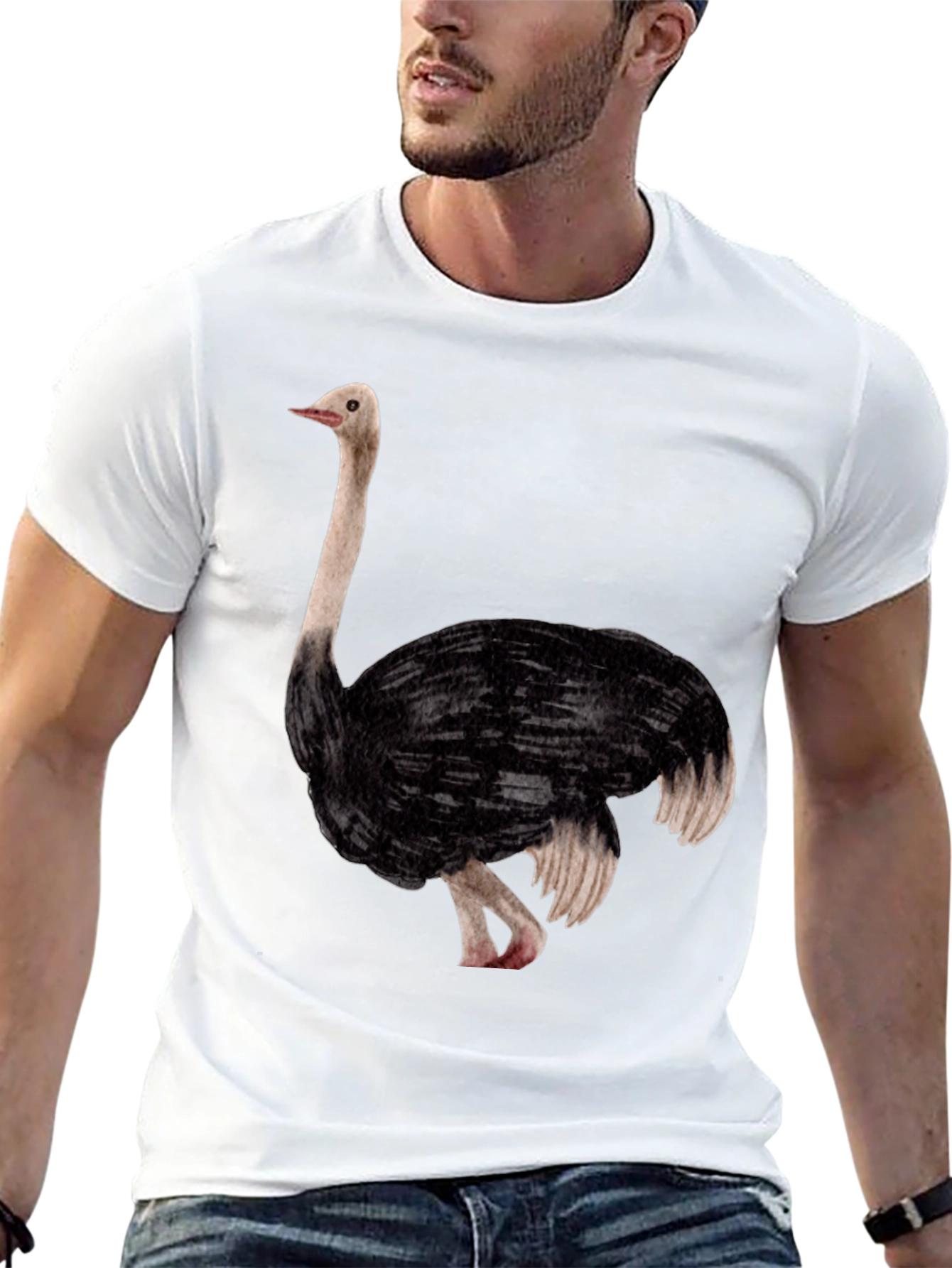 Ostrich Graphic Tee - Unique Animal Design