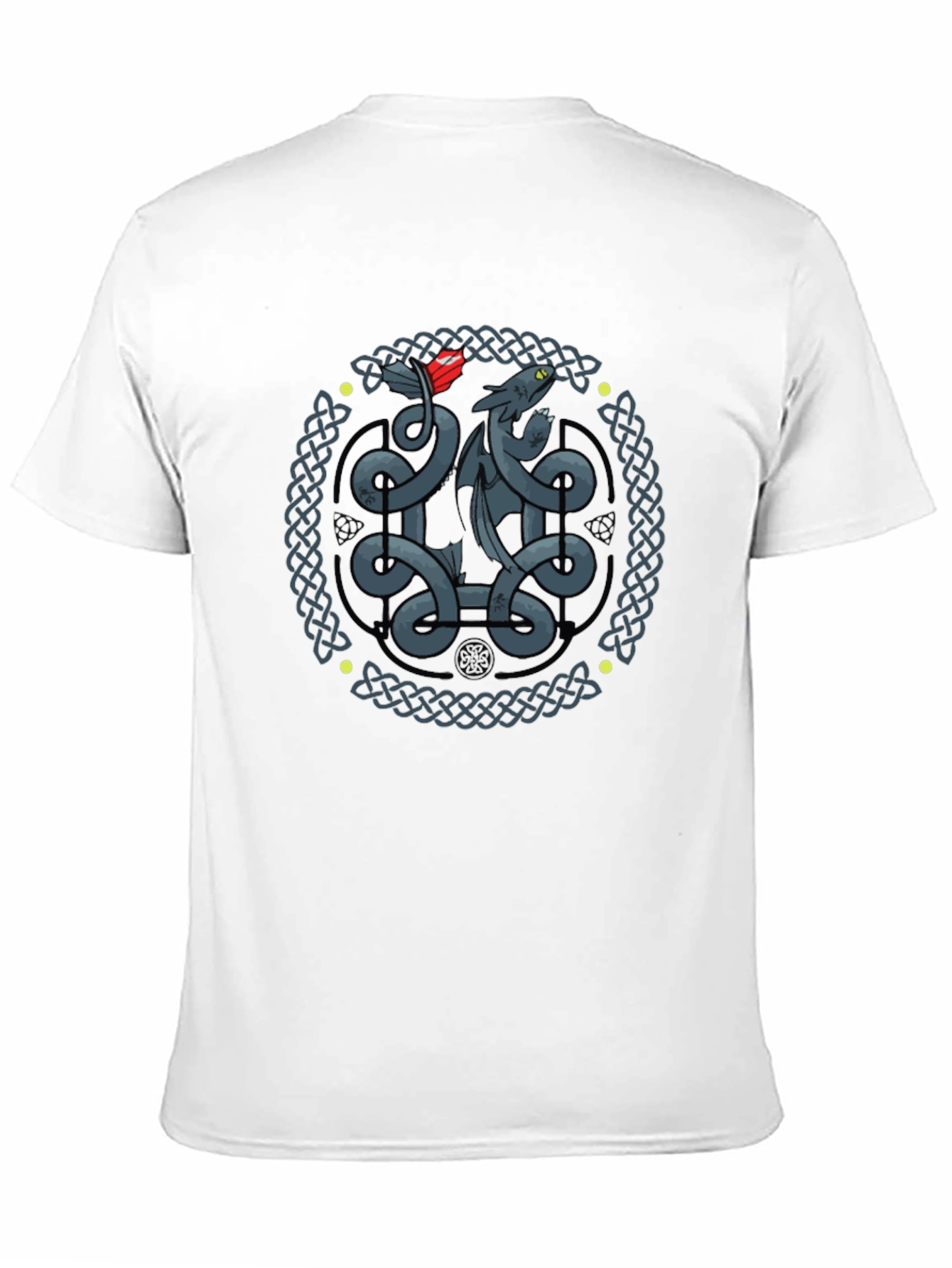 Celtic Dragon Knot Graphic T-Shirt - Black