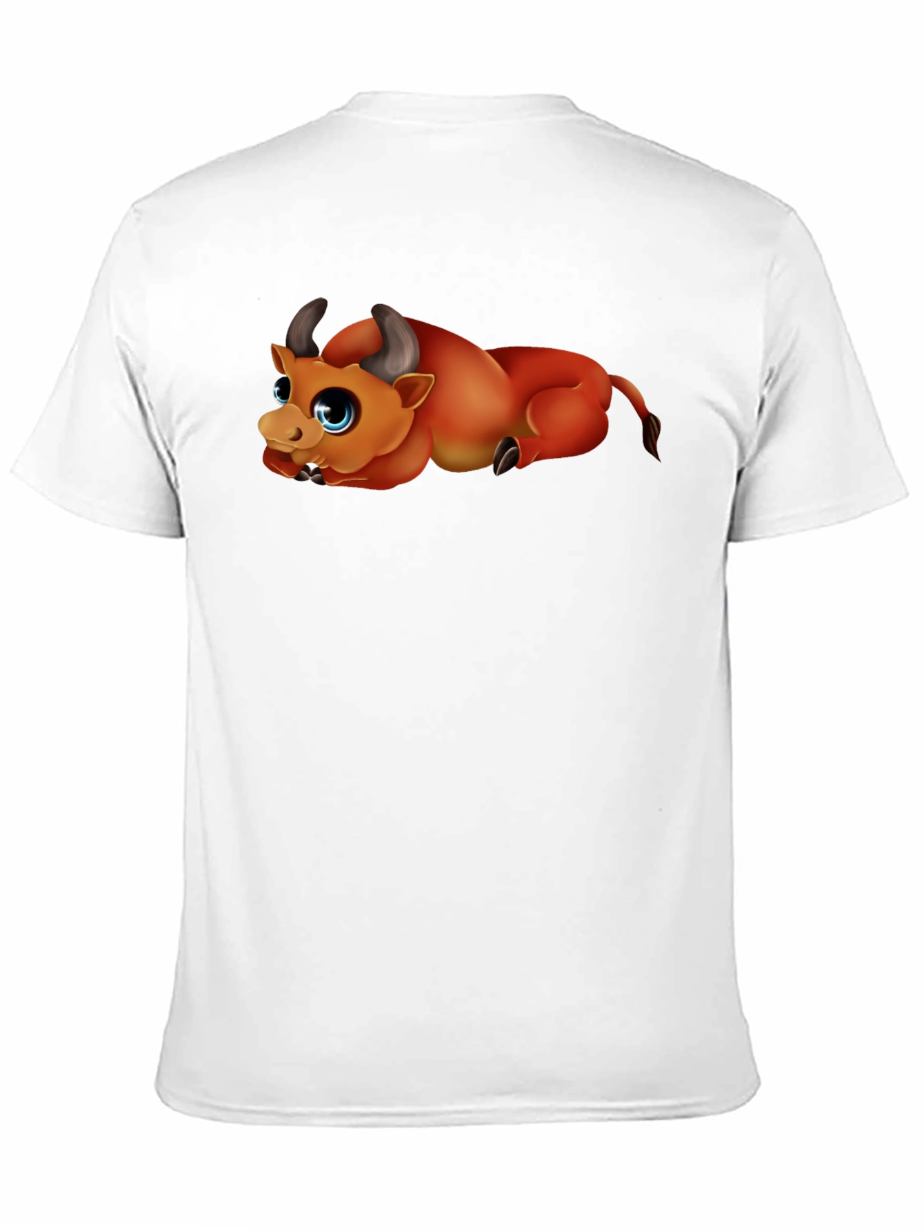 Cute Bull Graphic Black T-Shirt