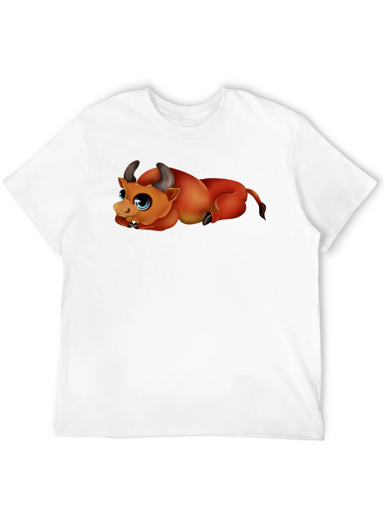 Cute Bull Graphic Black T-Shirt