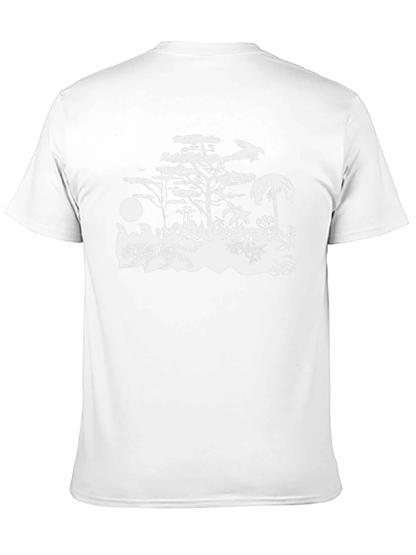 Black T-Shirt w/ Tropical Graphic
