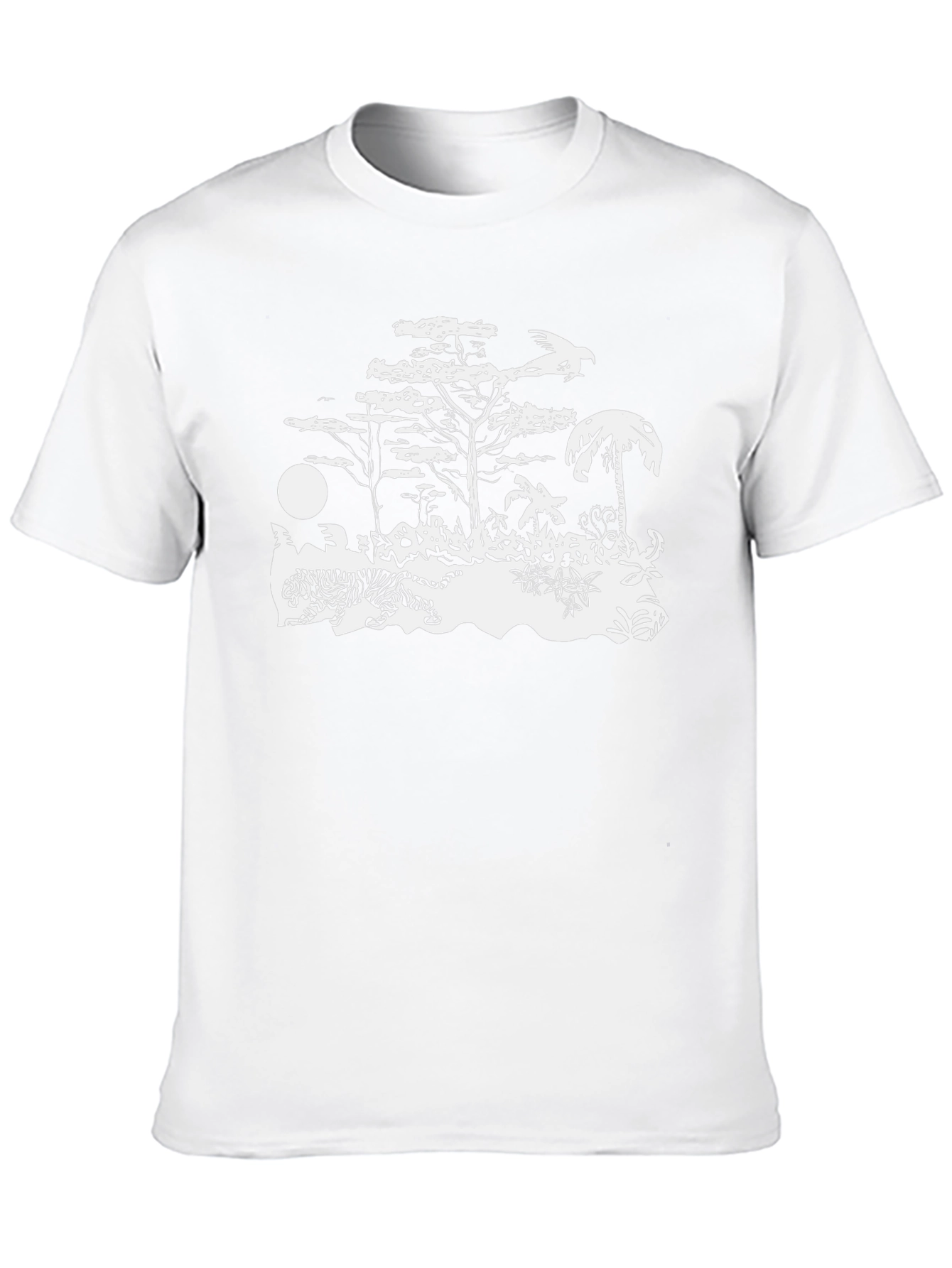 Black T-Shirt w/ Tropical Graphic