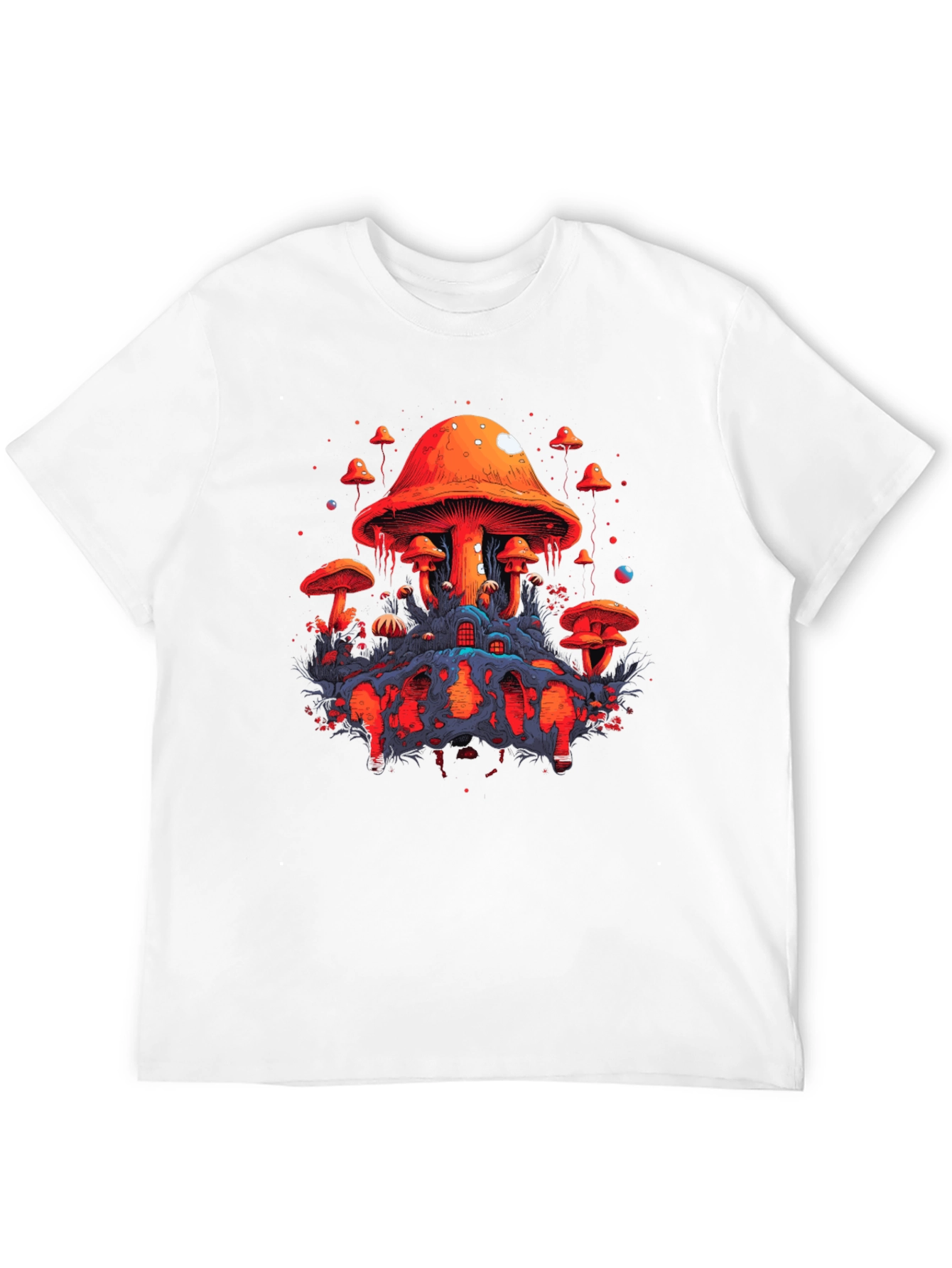 Psychedelic Mushroom Graphic Tee - Unique Black T-Shirt