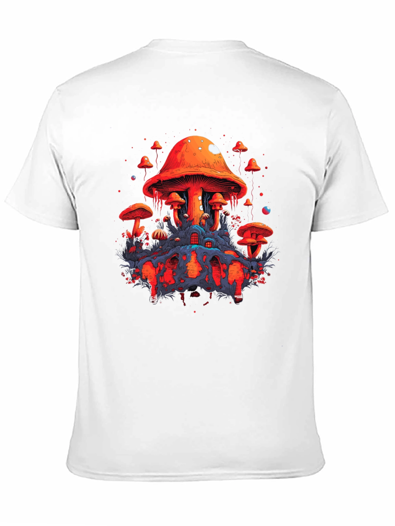 Psychedelic Mushroom Graphic Tee - Unique Black T-Shirt