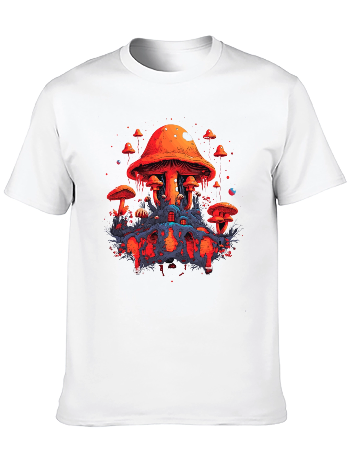 Psychedelic Mushroom Graphic Tee - Unique Black T-Shirt
