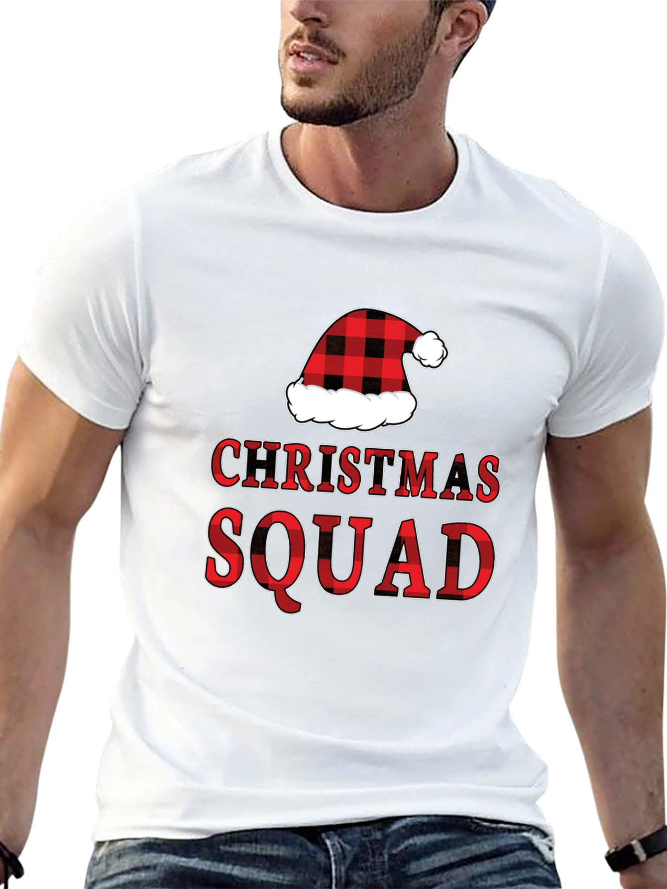 Christmas Squad T-Shirt - Red Plaid Holiday Tee