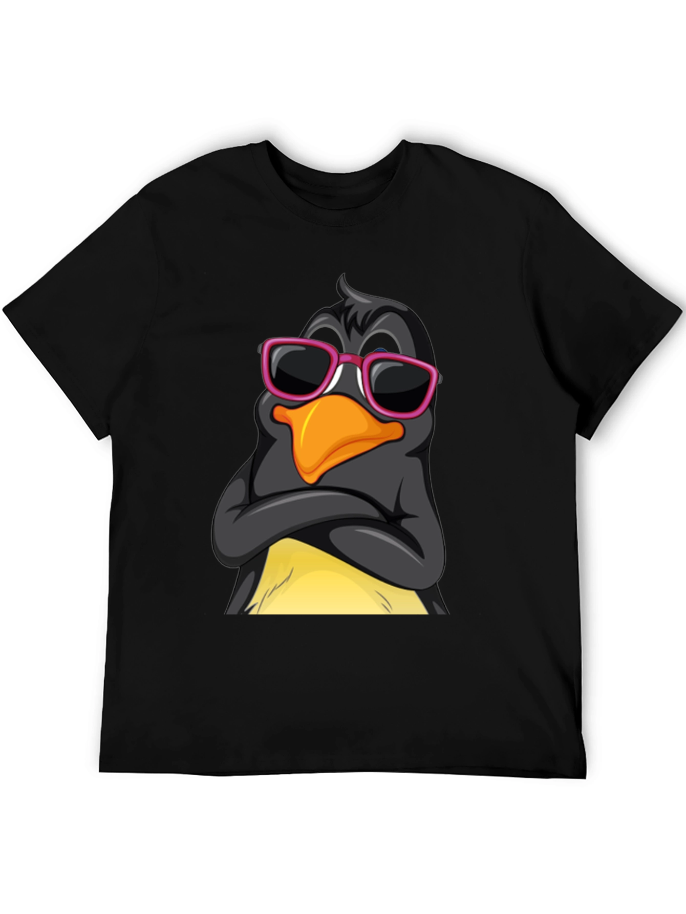 Cool Penguin Graphic Tee - Stylish Black T-Shirt