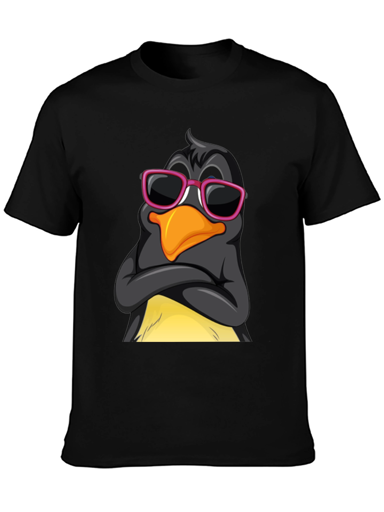 Cool Penguin Graphic Tee - Stylish Black T-Shirt