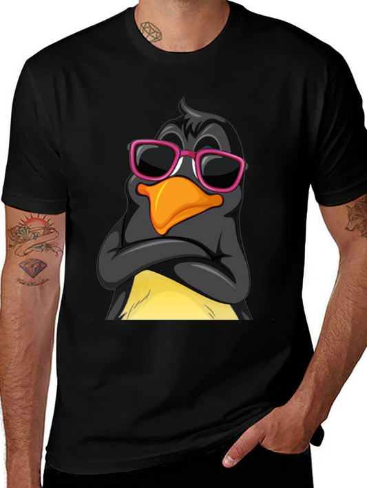 Cool Penguin Graphic Tee - Stylish Black T-Shirt