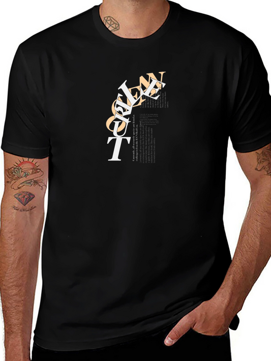 Modern Graphic Print Black T-Shirt